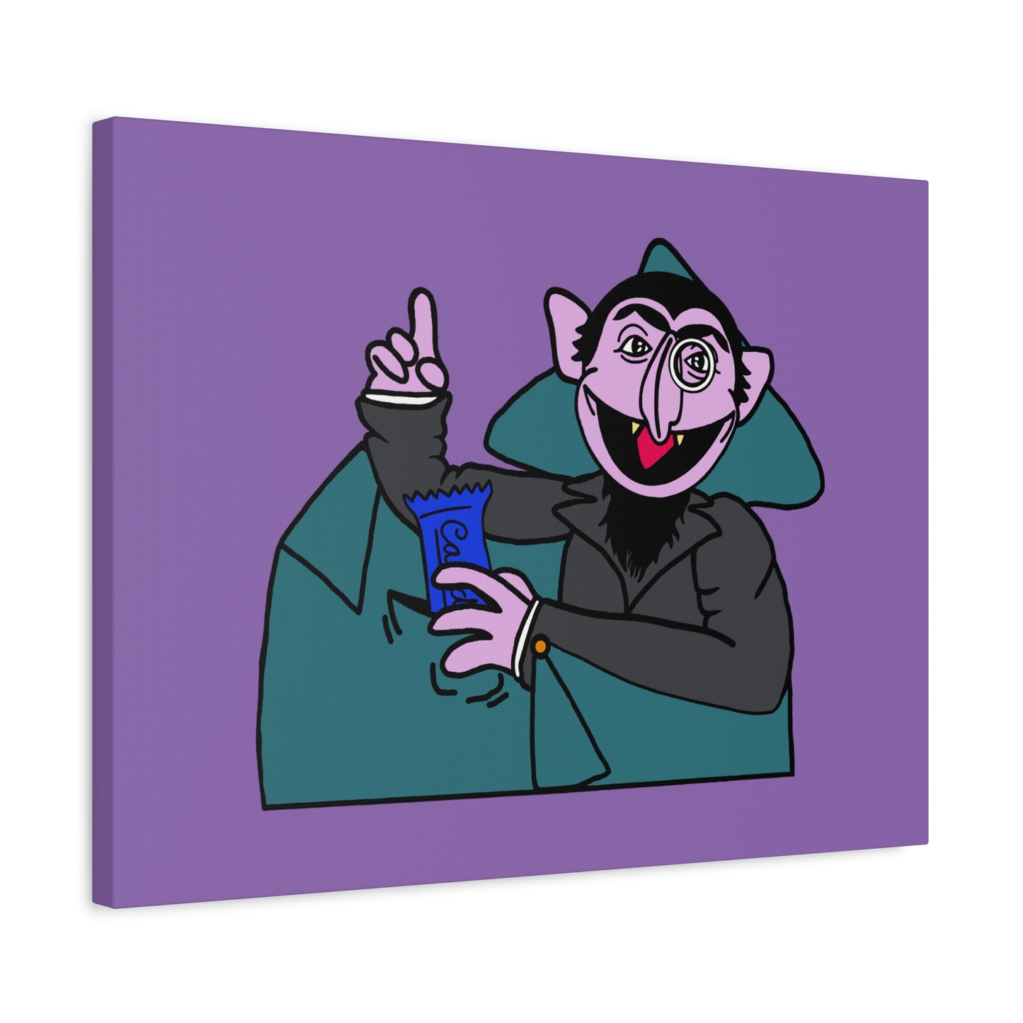 The Count Stealing Candy Canvas Print Light Purple - Sesame Street The Count Canvas Art