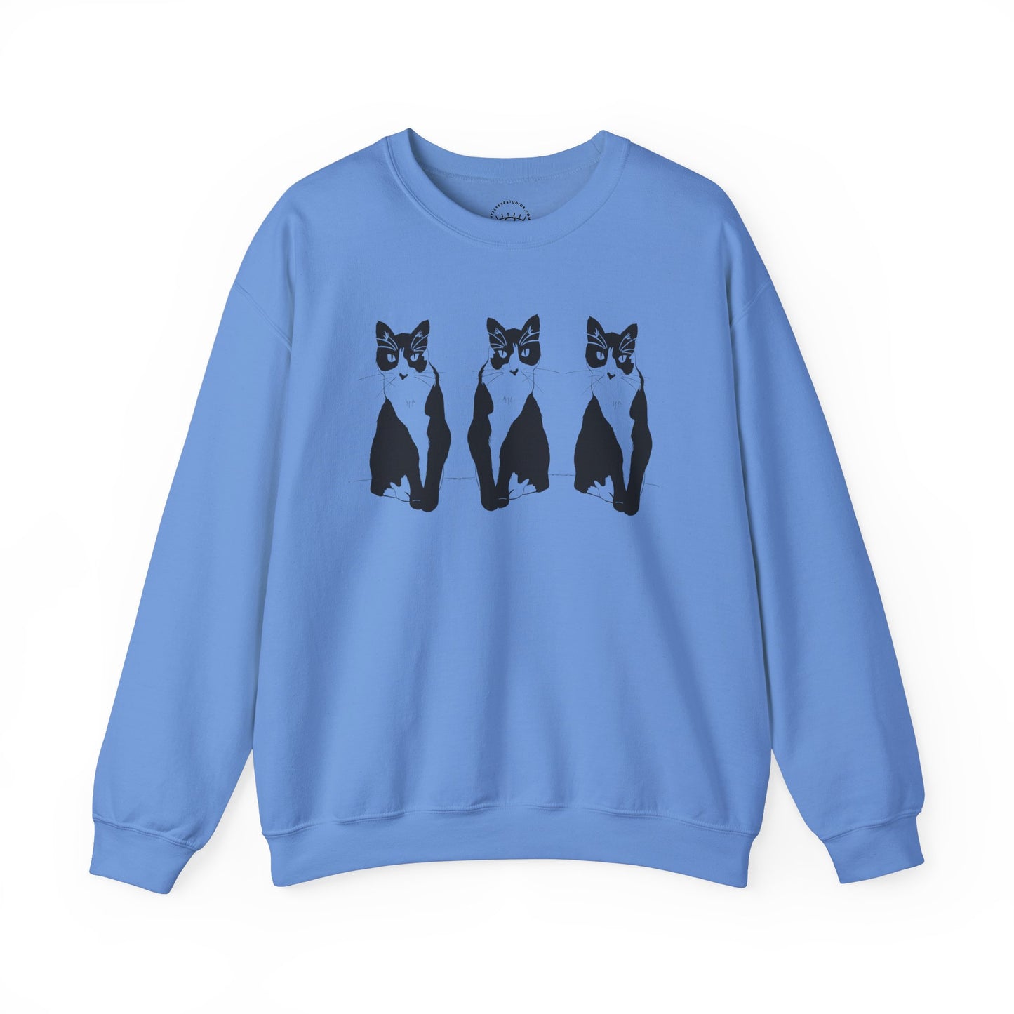 Cat x3 Sweatshirt (Transparent Style Cat) - Cat Drawing Sweatshirt