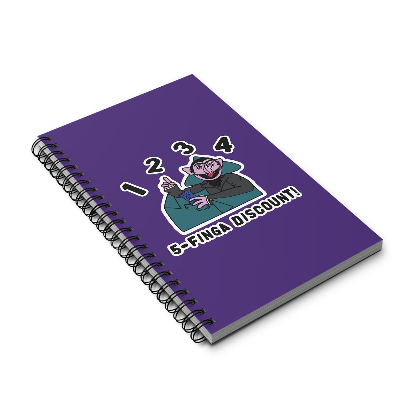 Five Finger Discount Notebook Purple - Sesame Street The Count Parody Spiral Notebook