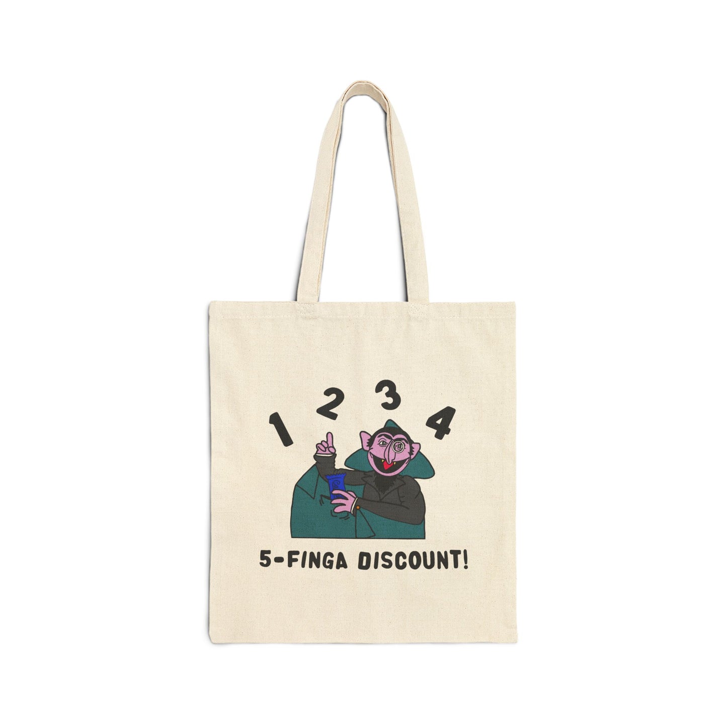 Five Finger Discount Tote Bag - Sesame Street The Count Parody Bag
