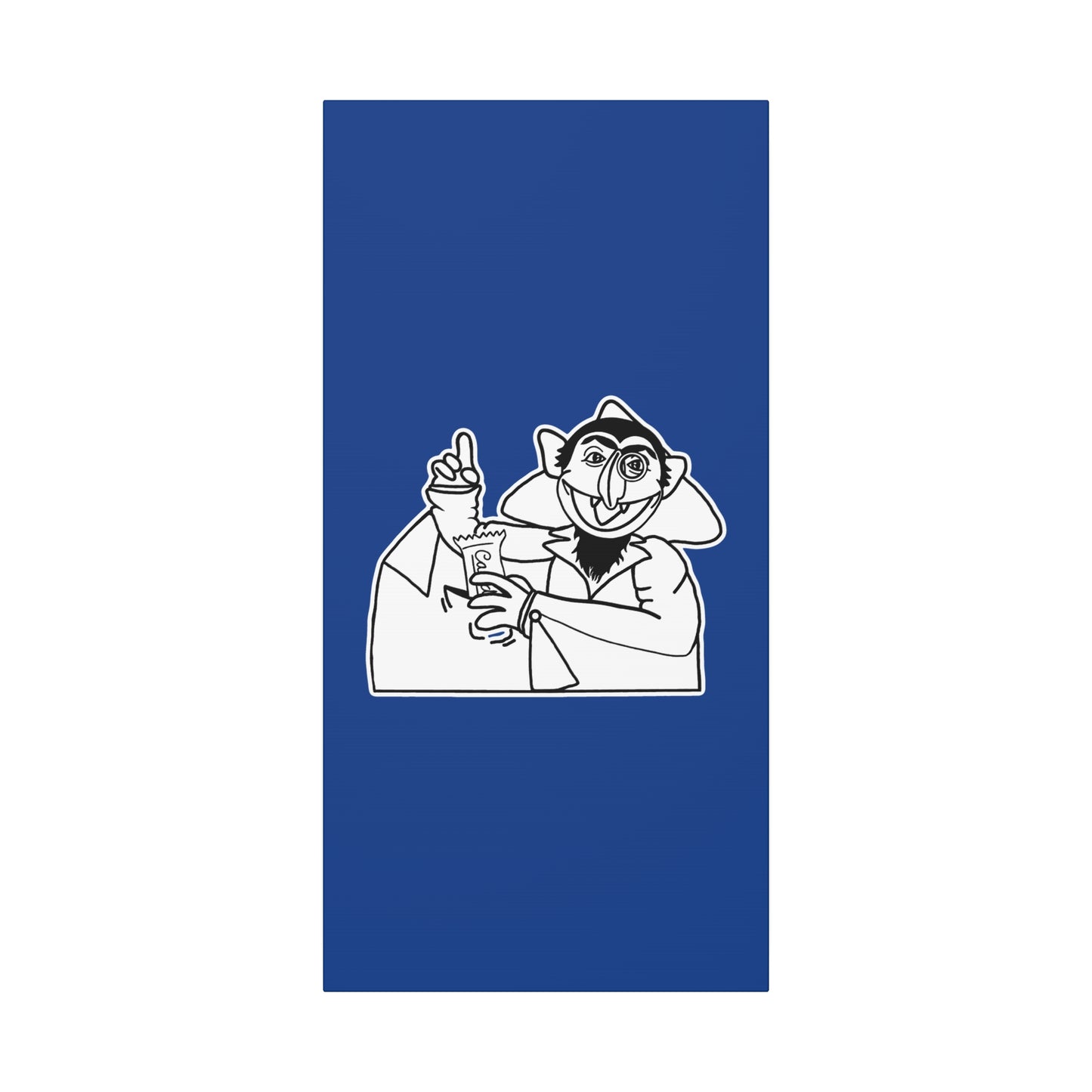 The Count Stealing Candy Outline Canvas Print Dark Blue - Sesame Street The Count Parody Art