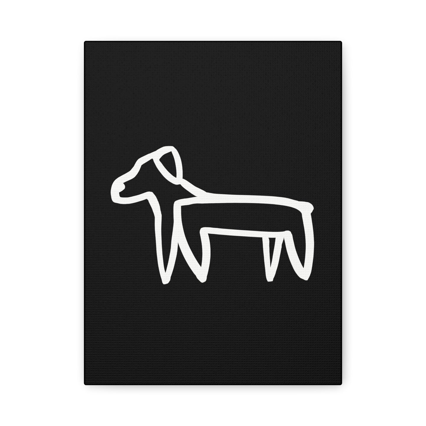 Dog Canvas Print on Black (Transparent Style White Dog) - Dog Art Print