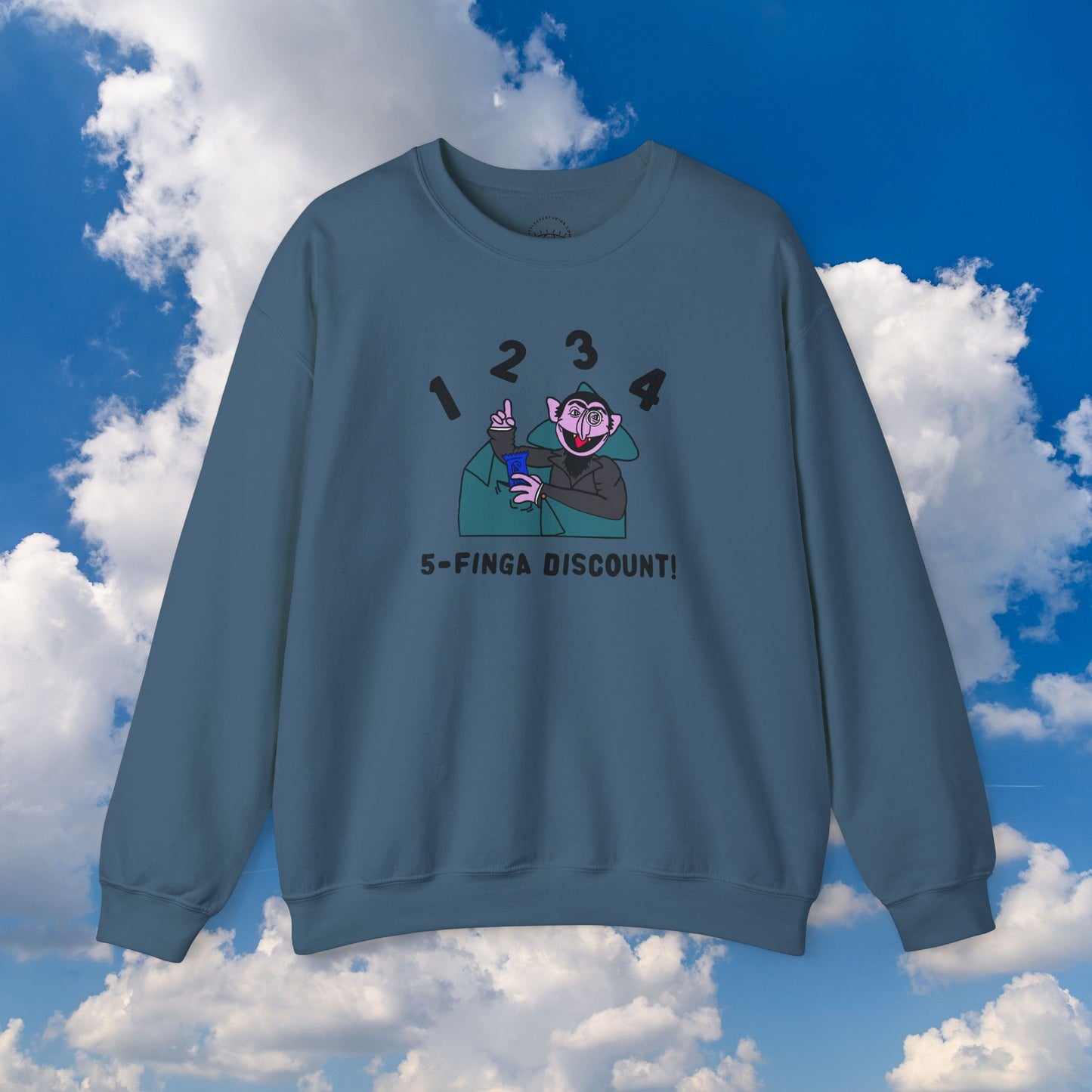 Five Finger Discount Sweatshirt - Sesame Street The Count Parody Sweatshirt