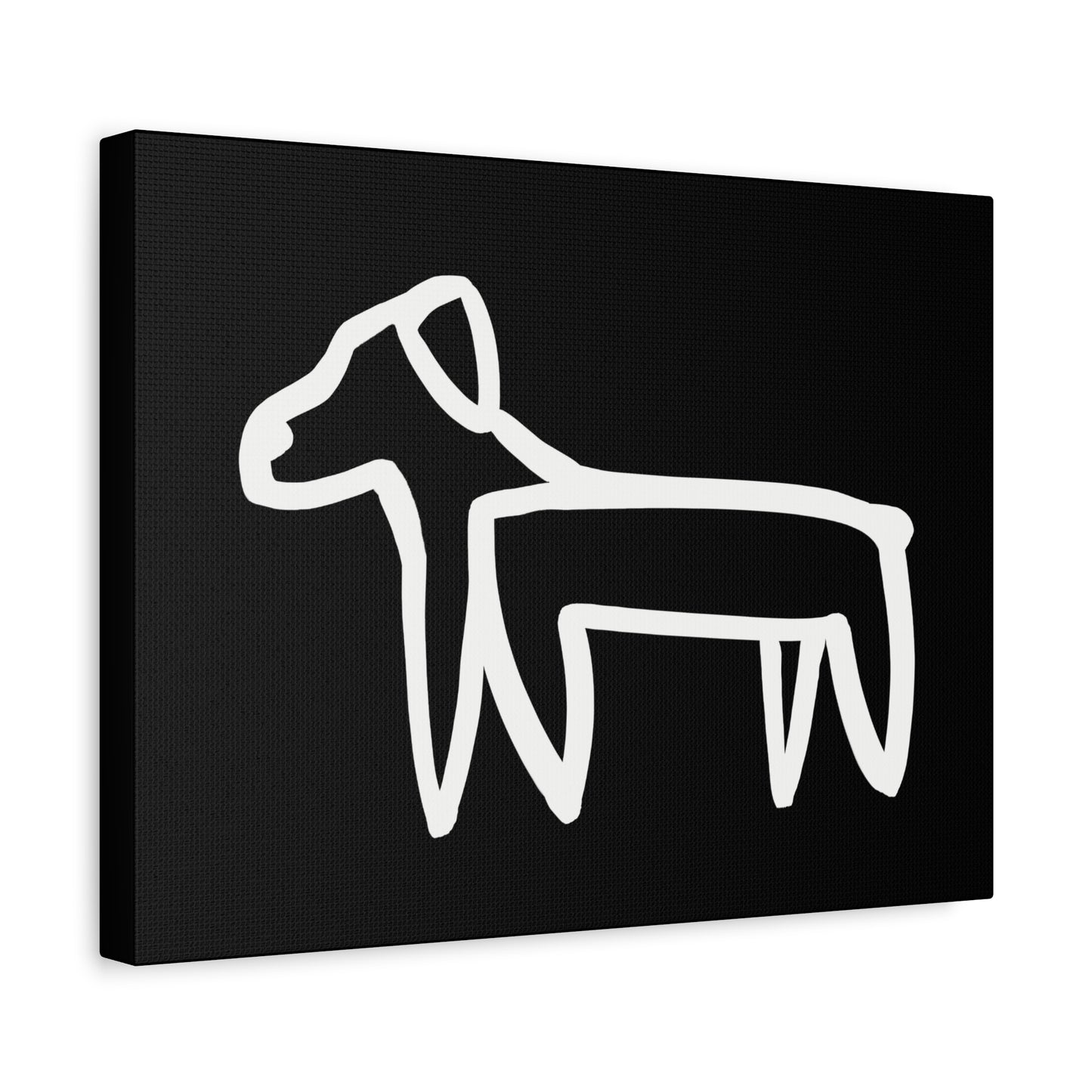 Dog Canvas Print on Black (Transparent Style White Dog) - Dog Art Print