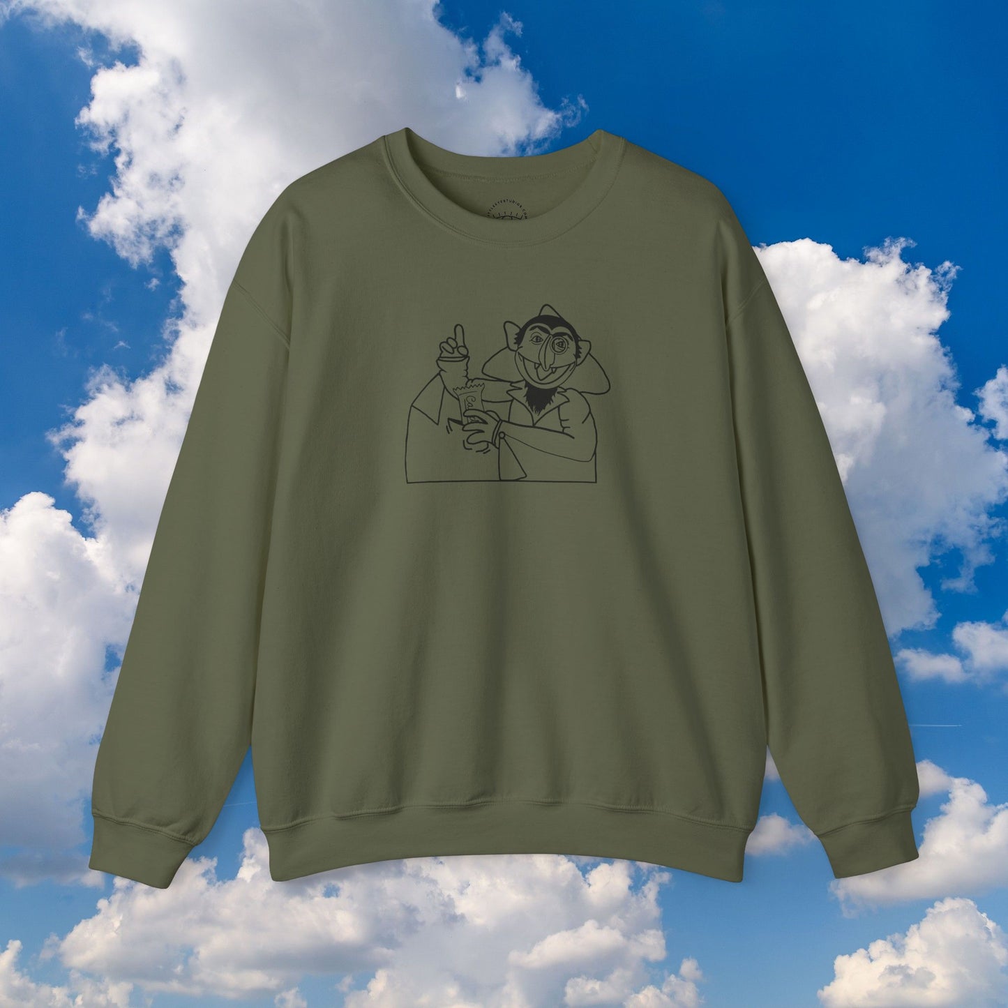 The Count Stealing Candy Outline Sweatshirt - Sesame Street The Count Parody Sweatshirt