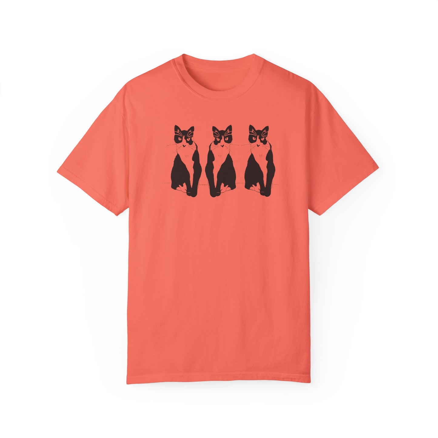 Cat x3 Tee (Transparent Style Cat) - Cat Drawing Shirt