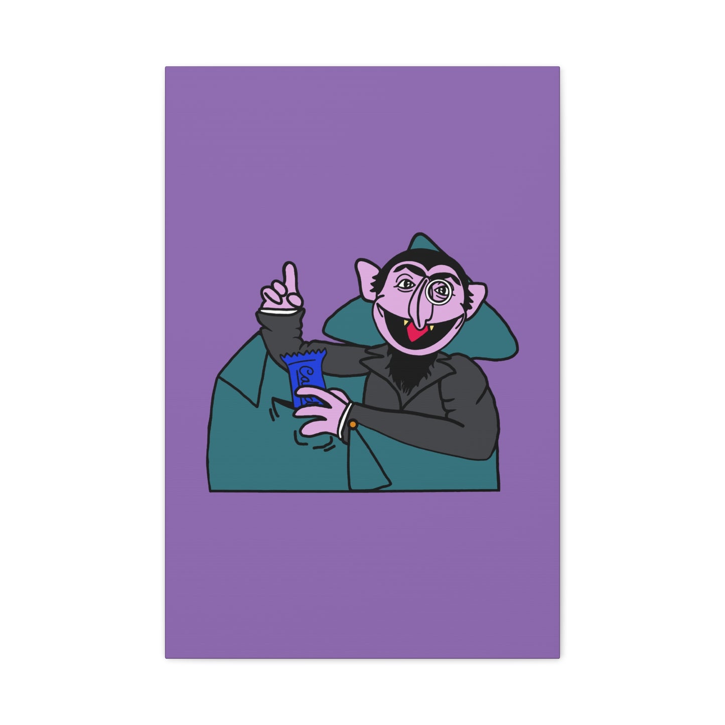 The Count Stealing Candy Canvas Print Light Purple - Sesame Street The Count Canvas Art