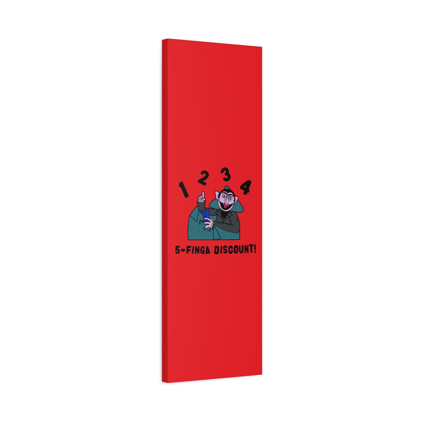 Five Finger Discount Canvas Print Red - Sesame Street The Count Parody Art Print