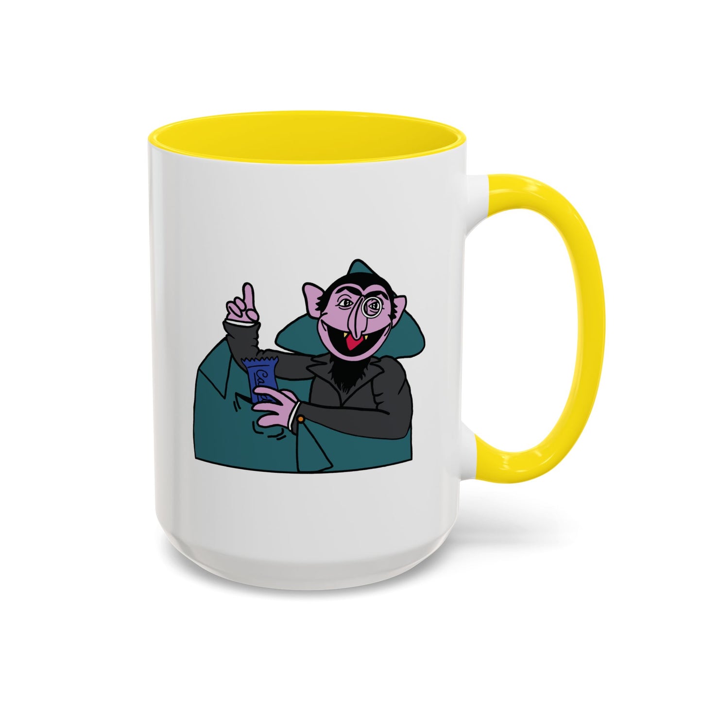The Count Stealing Candy Accent Mug - Sesame Street The Count Parody Coffee Mug