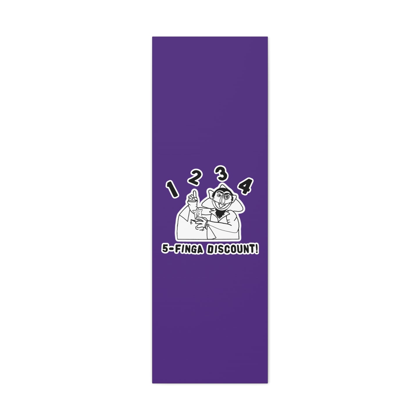 Five Finger Discount Outline Canvas Print Purple - Sesame Street The Count Parody Art Print