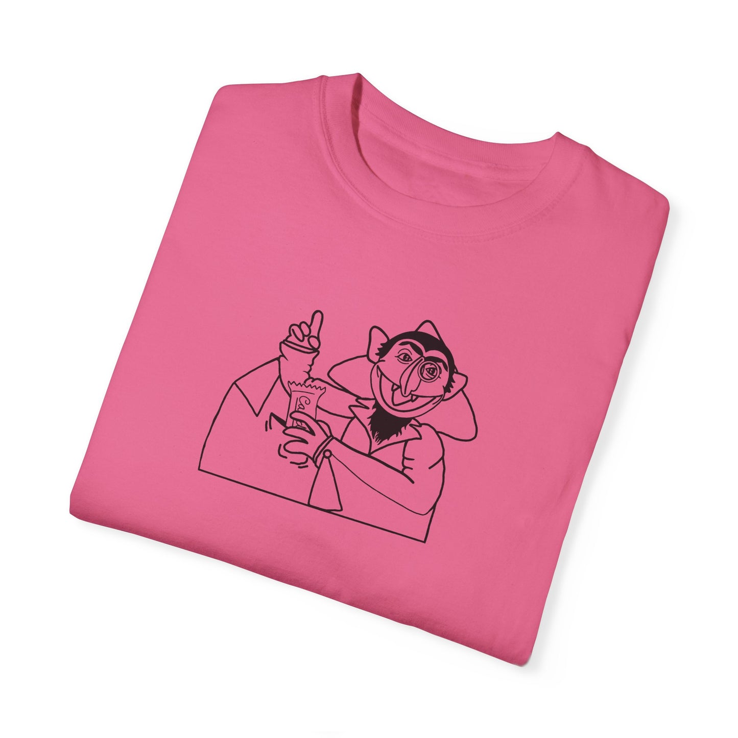 The Count Stealing Candy Outline Tee - Sesame Street The Count Parody Tee