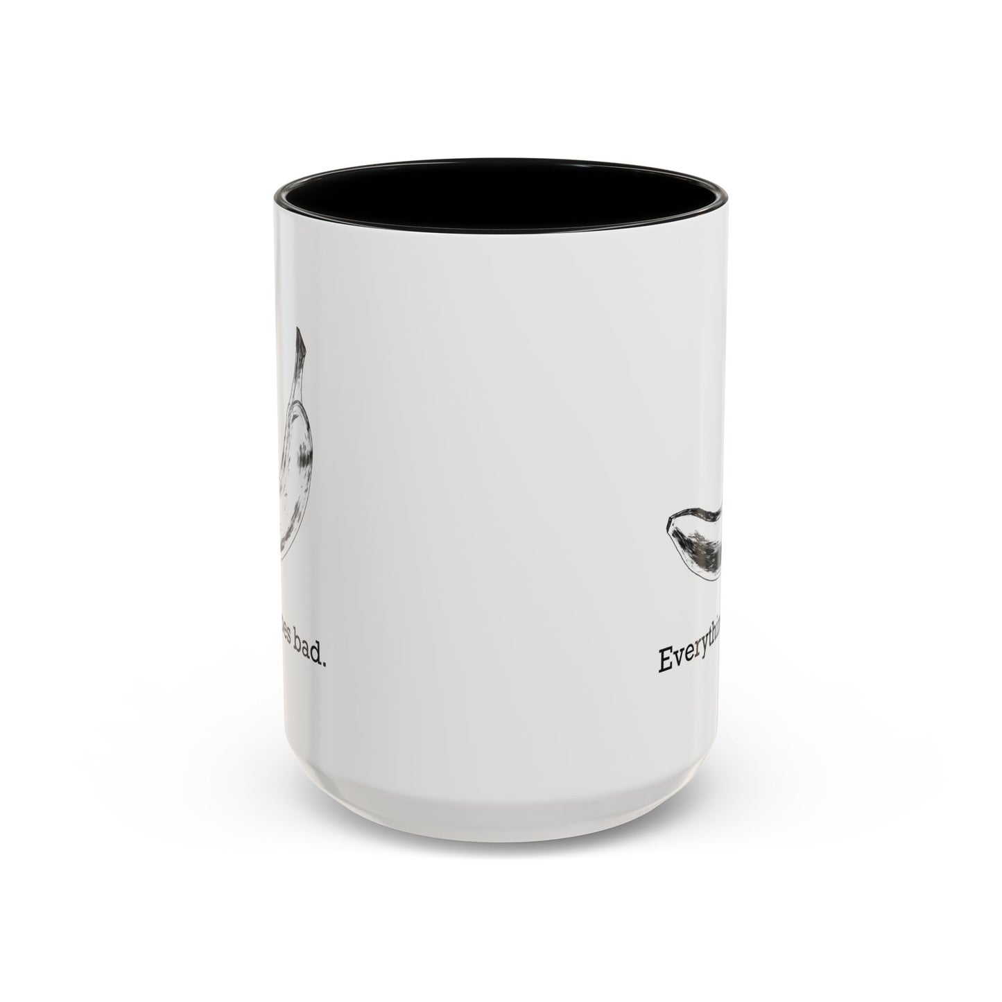 Everything Goes Bad Rotting Banana B&W Accent Mug