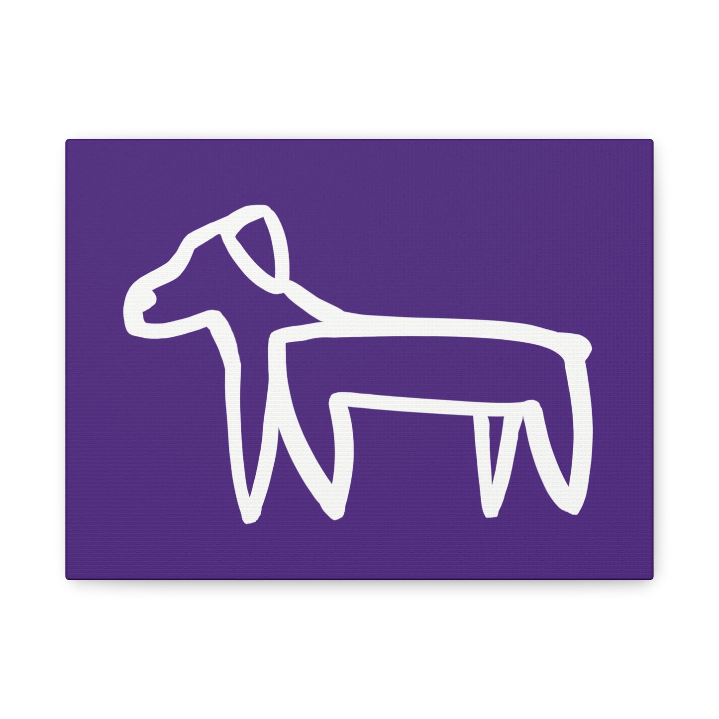 Dog Canvas Print on Purple (Transparent Style White Dog) - Dog Art Print