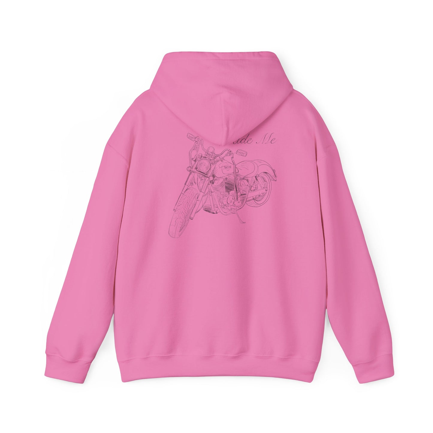 Ride Me Harley Motorcycle Drawing Hoodie Sweatshirt - Back Design