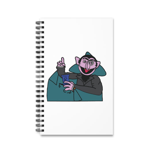 The Count Stealing Candy Notebook White - Sesame Street The Count Parody Spiral Notebook