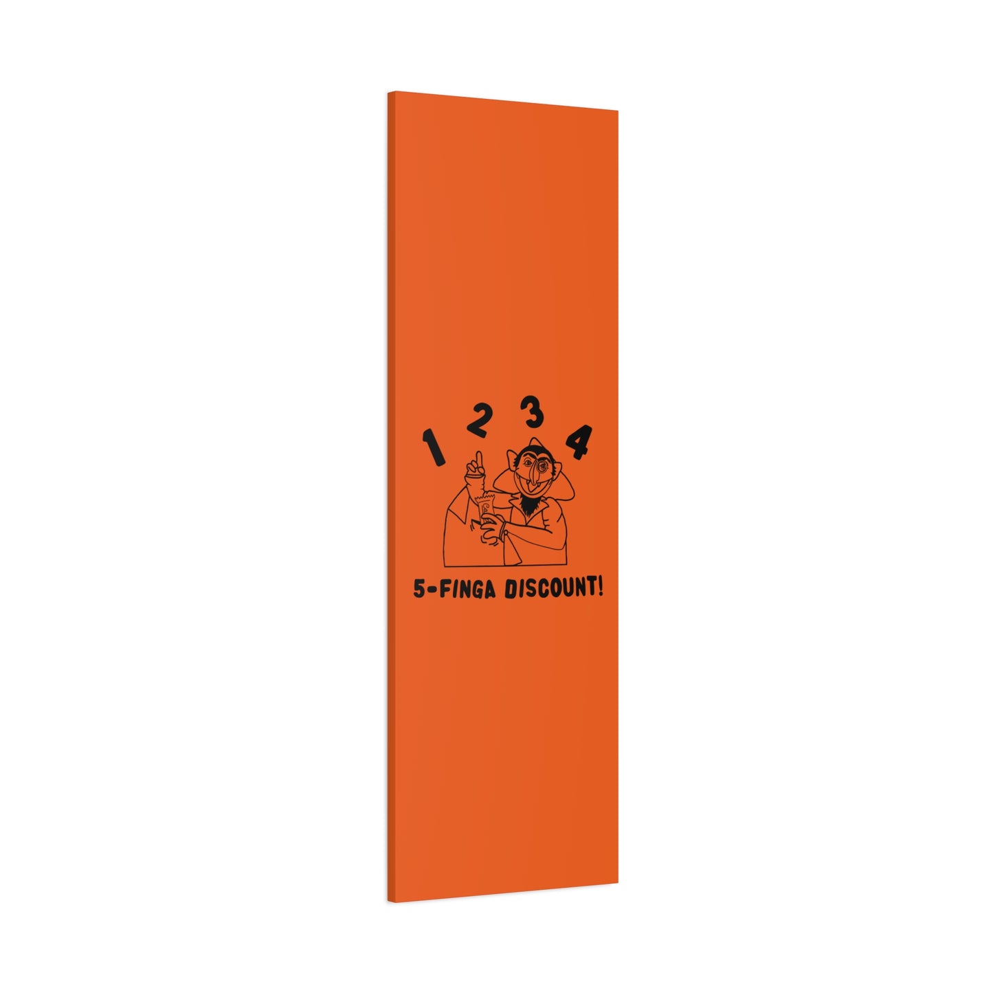 Five Finger Discount Outline Canvas Print Orange - Sesame Street The Count Parody Art Print