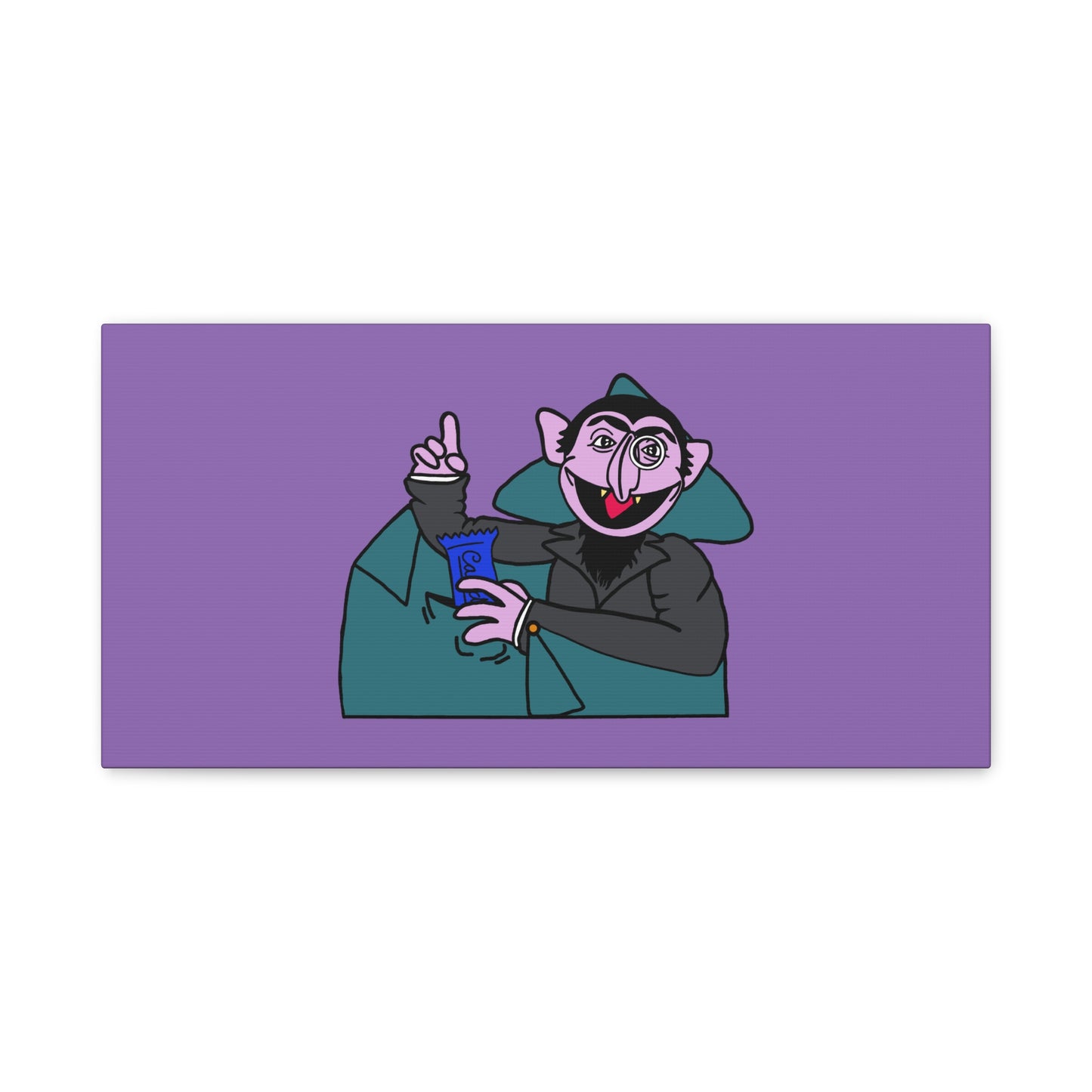 The Count Stealing Candy Canvas Print Light Purple - Sesame Street The Count Canvas Art