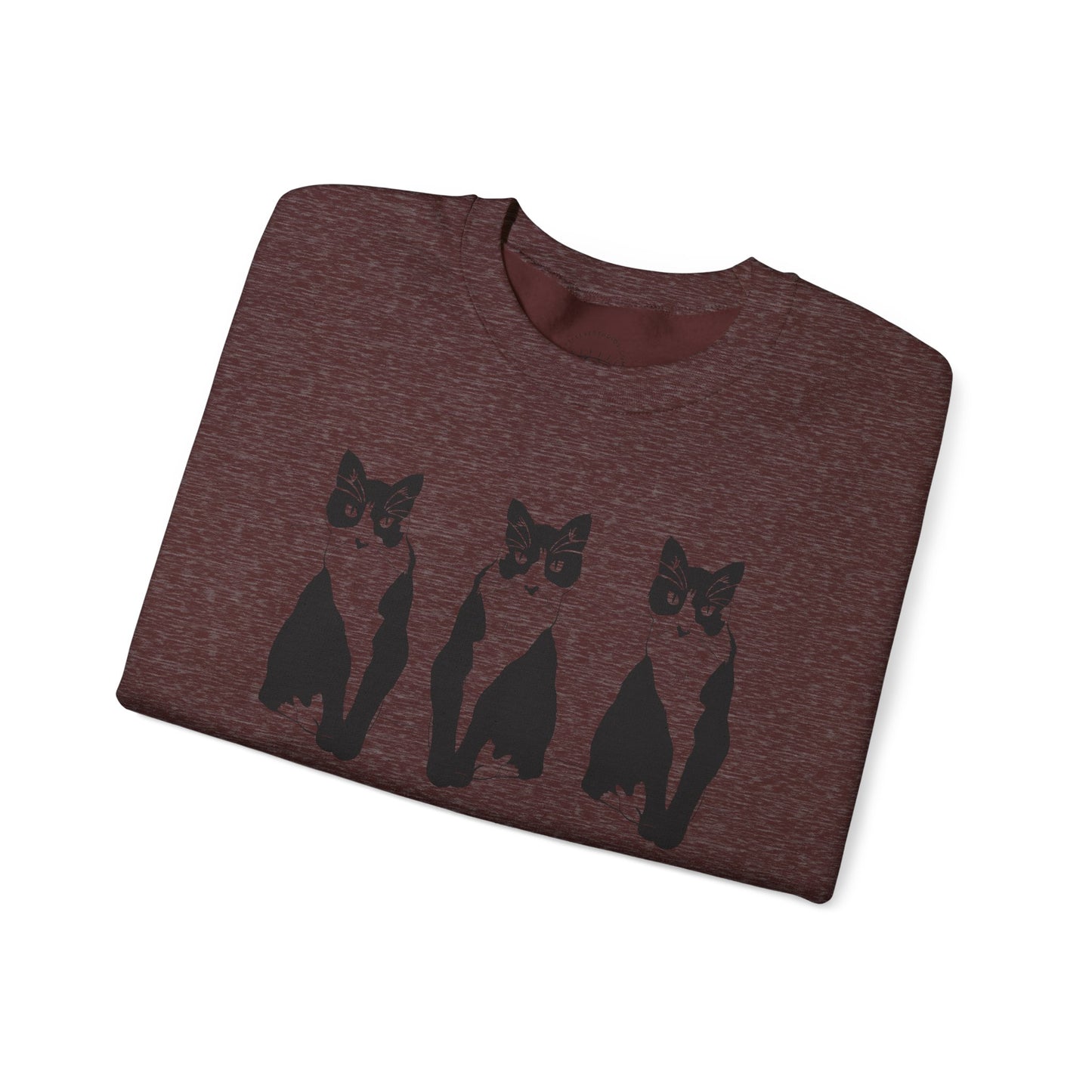 Cat x3 Sweatshirt (Transparent Style Cat) - Cat Drawing Sweatshirt