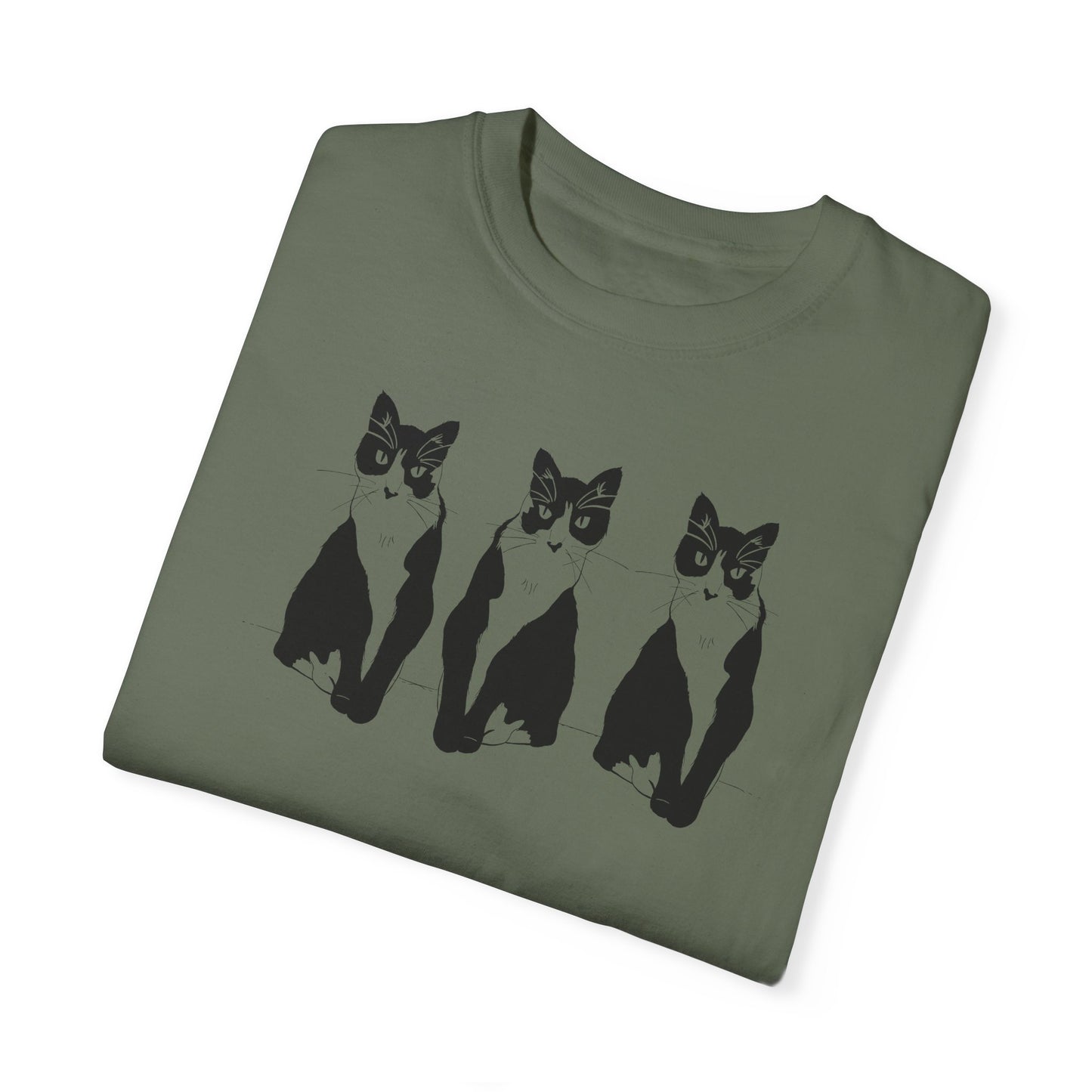 Cat x3 Tee (Transparent Style Cat) - Cat Drawing Shirt