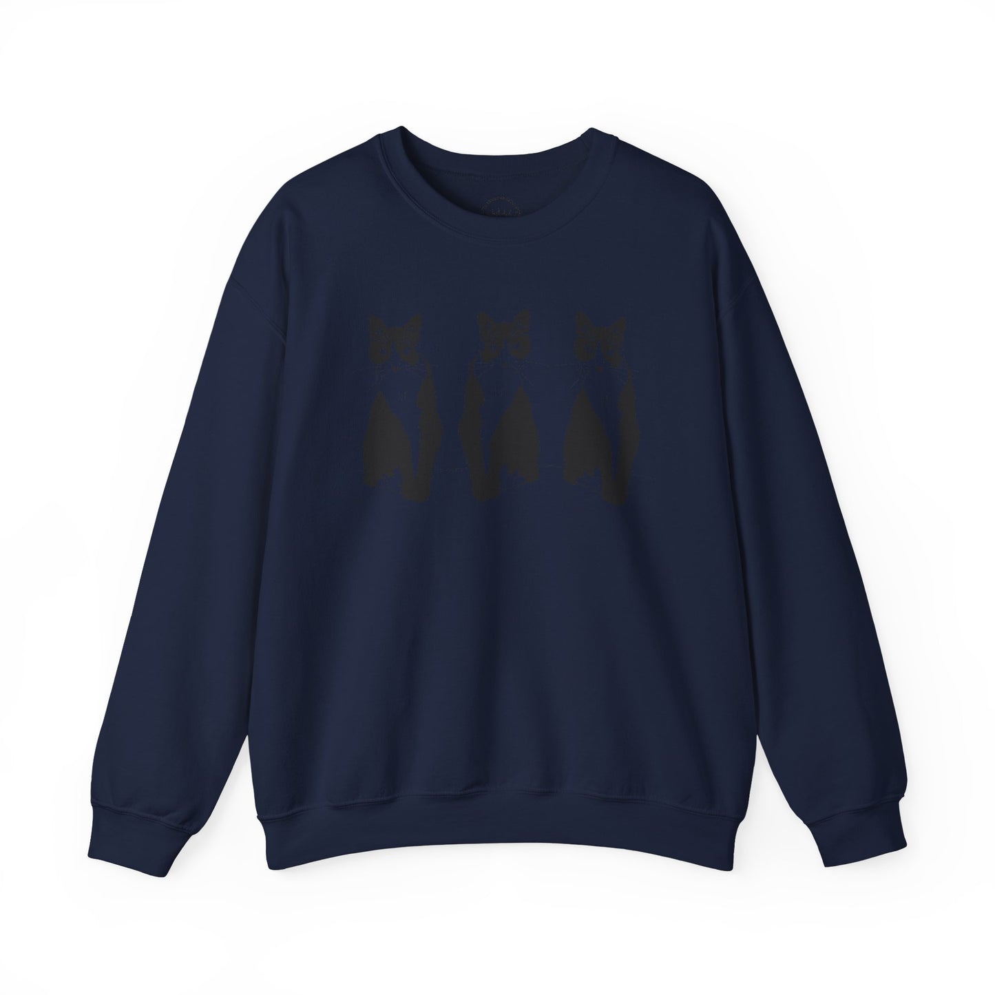 Cat x3 Sweatshirt (Transparent Style Cat) - Cat Drawing Sweatshirt