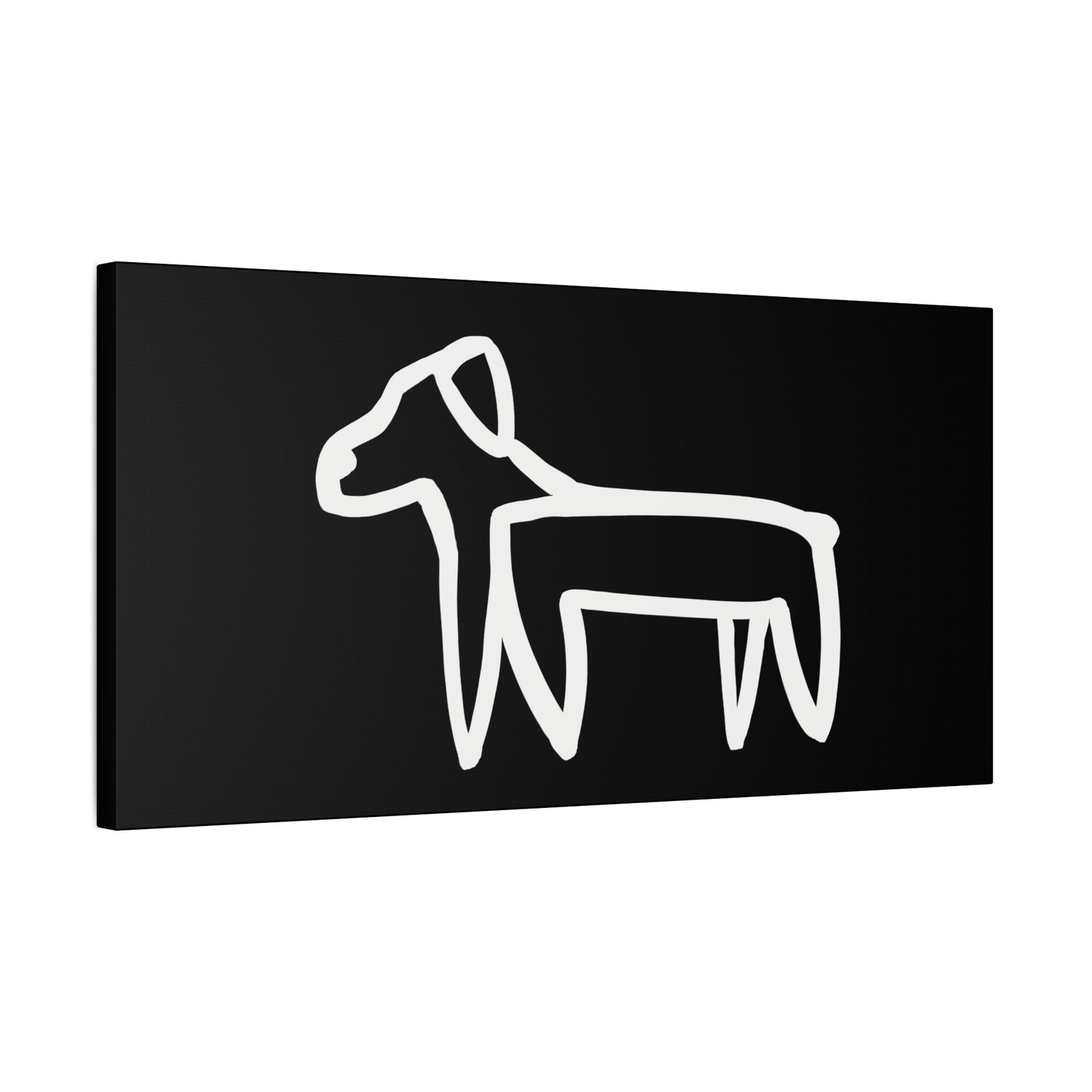 Dog Canvas Print on Black (Transparent Style White Dog) - Dog Art Print