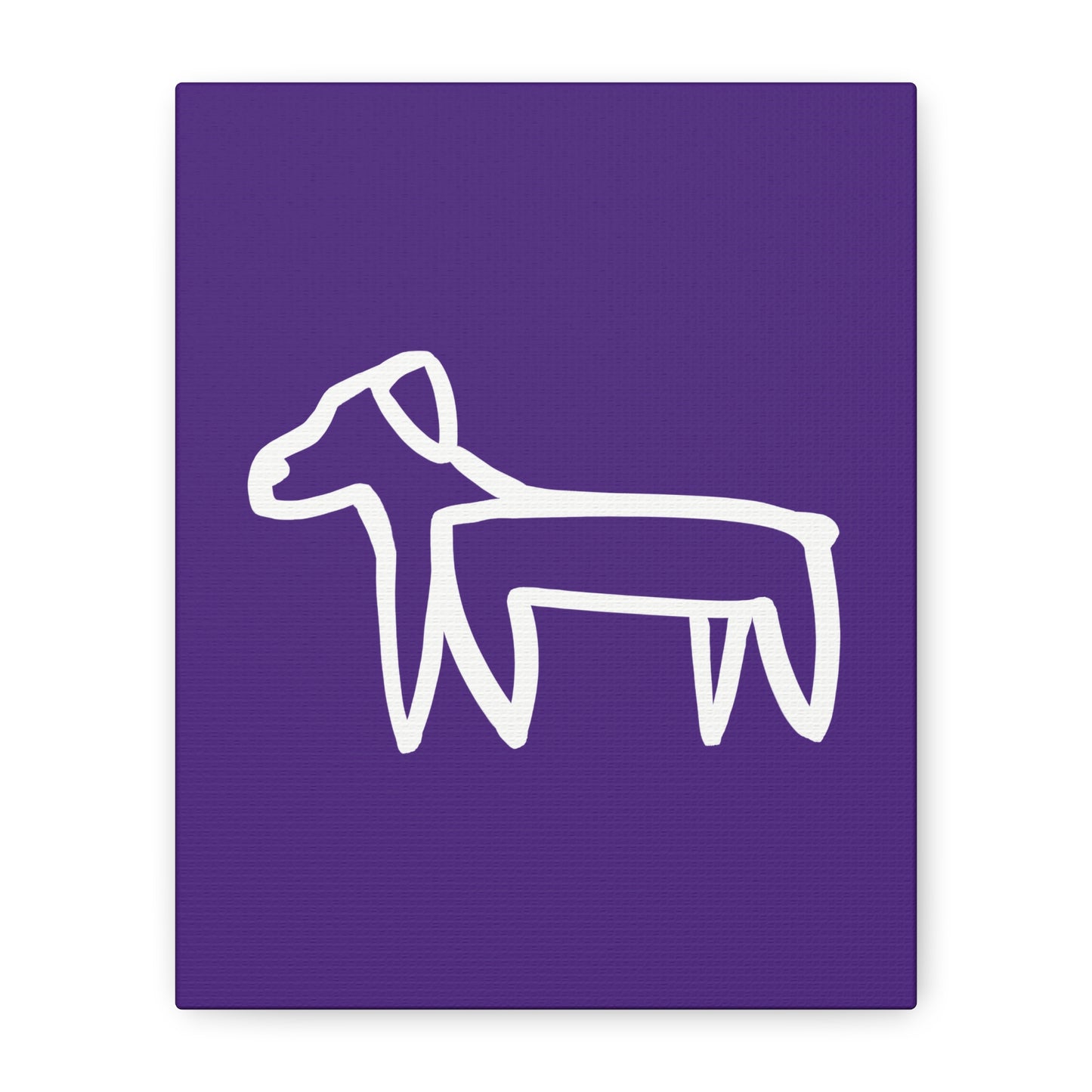 Dog Canvas Print on Purple (Transparent Style White Dog) - Dog Art Print