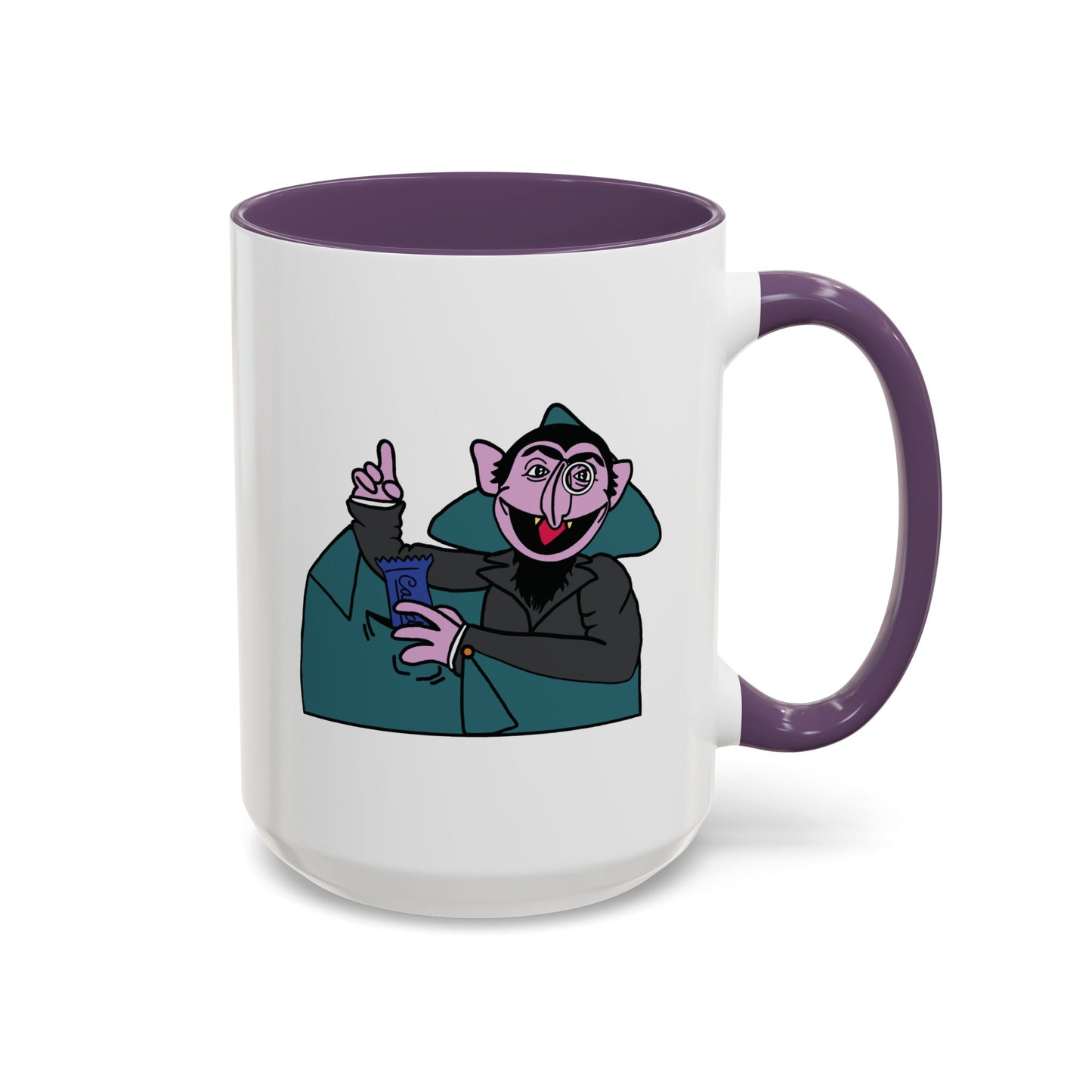 The Count Stealing Candy Accent Mug - Sesame Street The Count Parody Coffee Mug