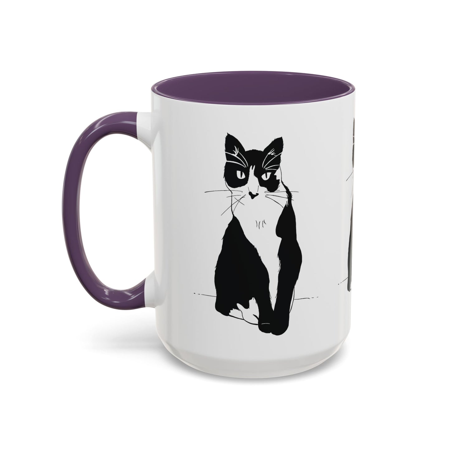 Three Cats Accent Mug (Transparent Style Cat) - Three Cats Edition Cat Mug