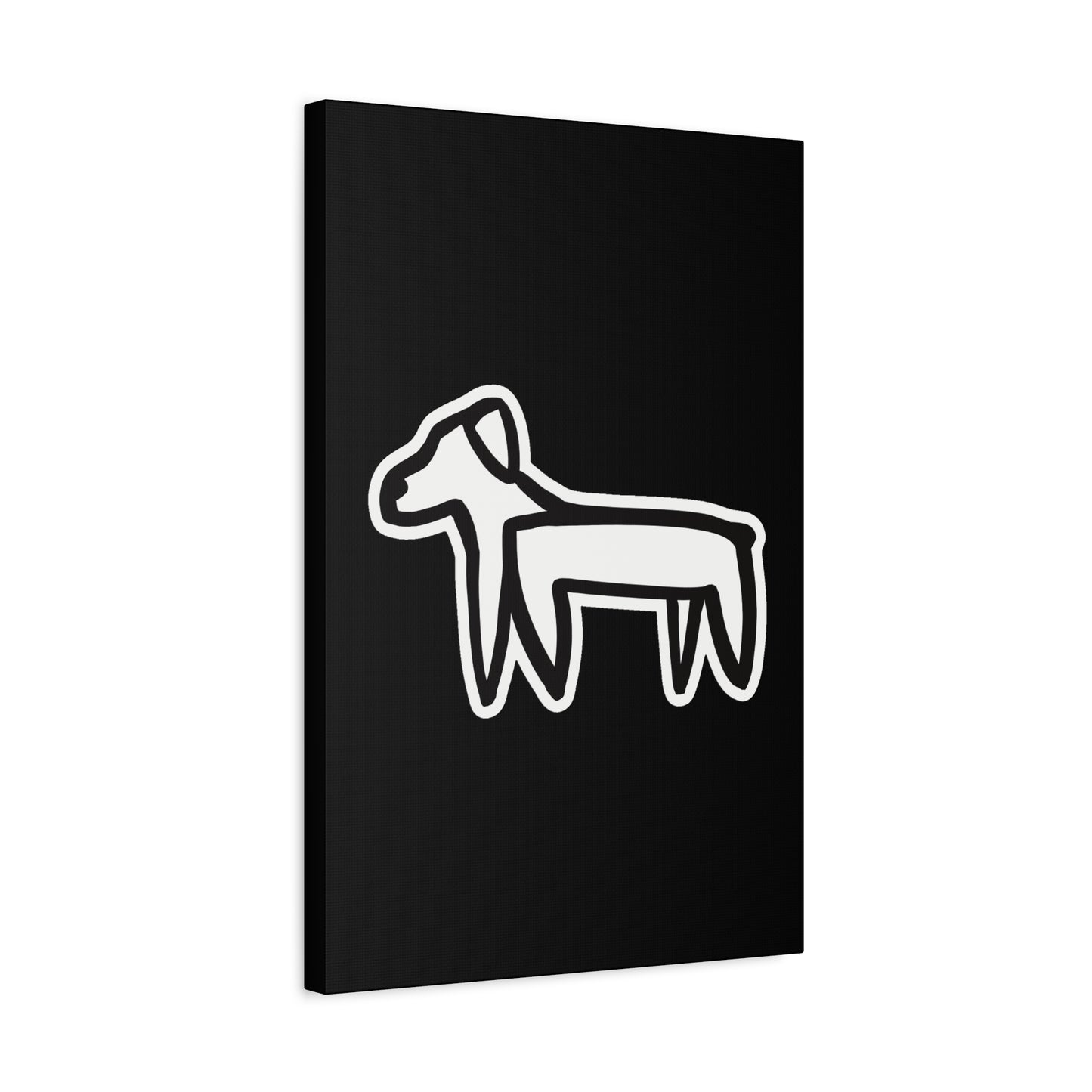 Dog Canvas Print on Black (Sticker Style Dog) - Dog Art Print