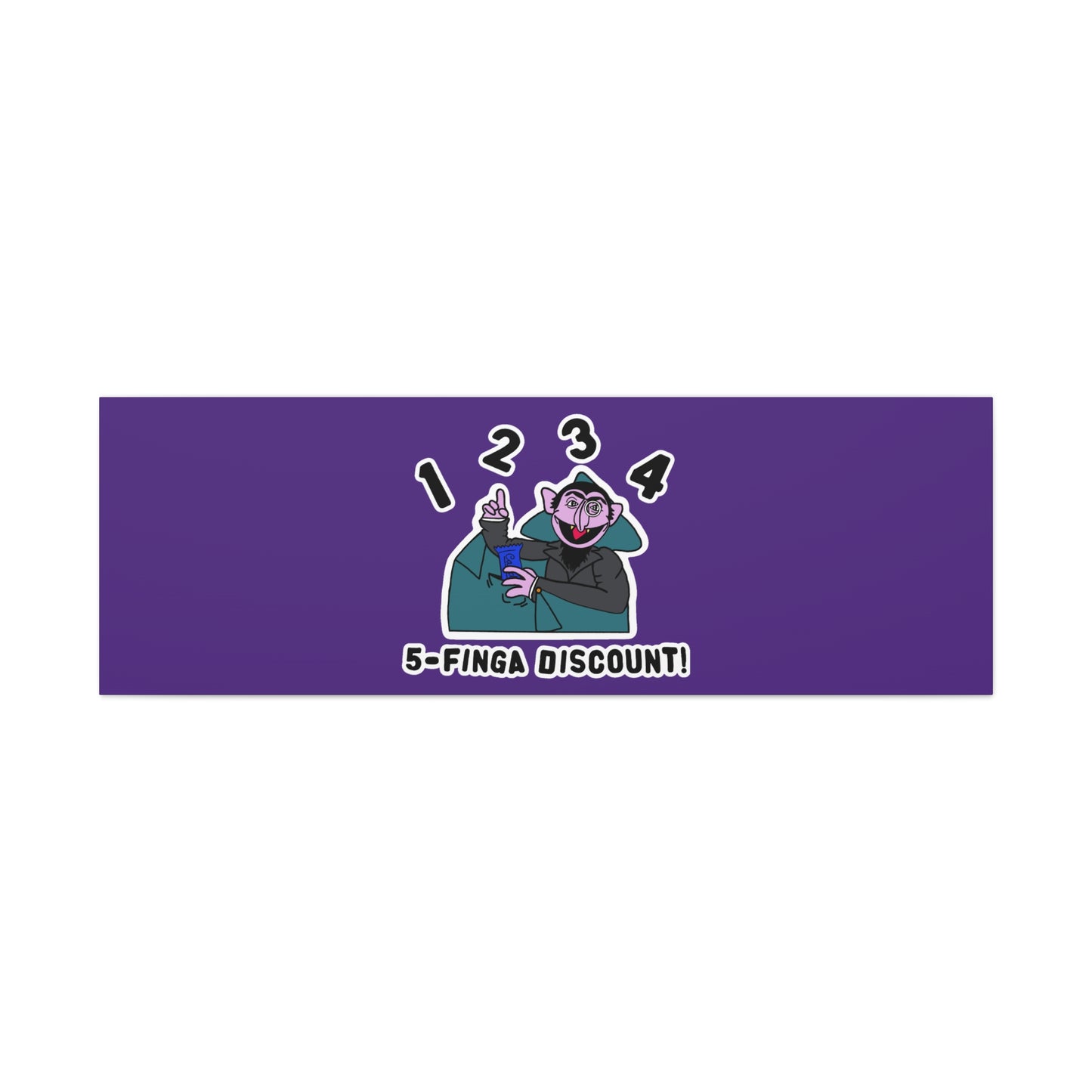 Five Finger Discount Canvas Print Light Purple - Sesame Street The Count Parody Art Print