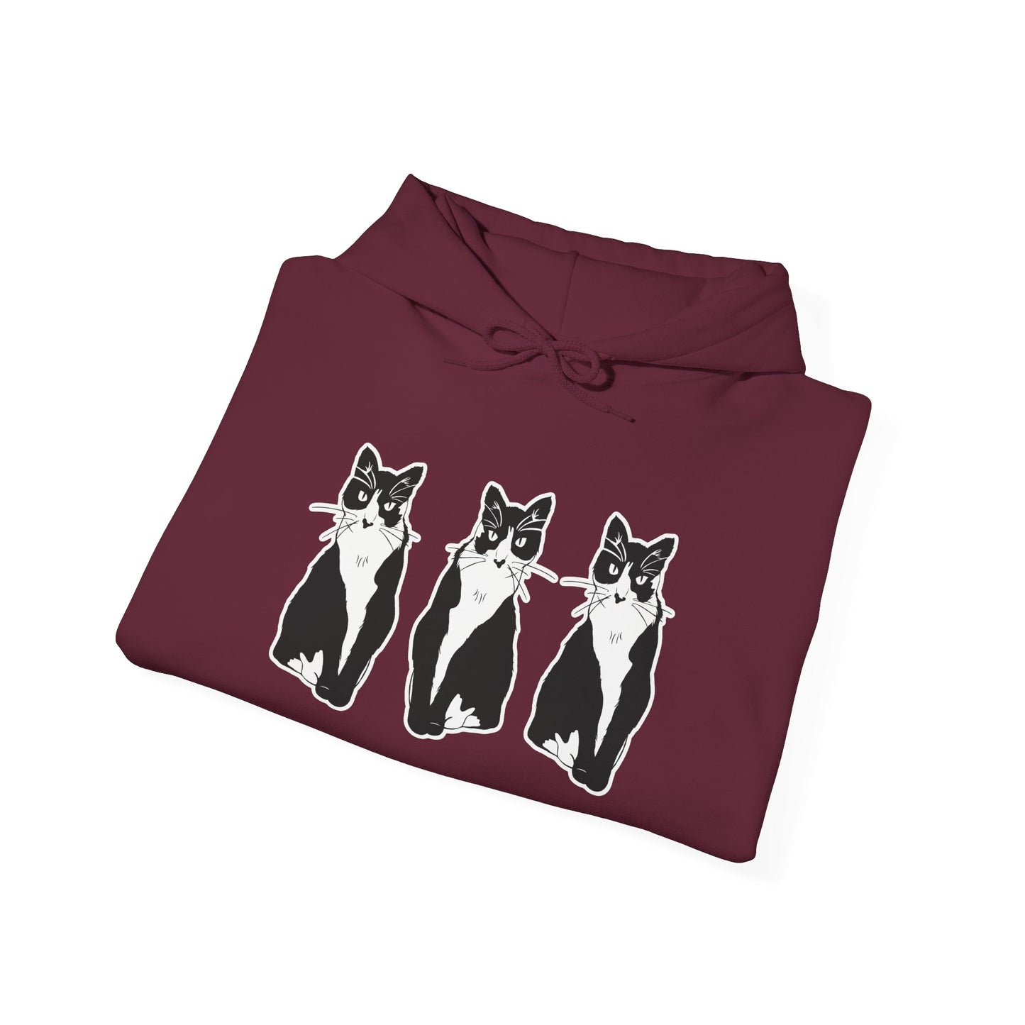 Cat x3 Hoodie (Sticker Style Cat) - Cat Hooded Sweatshirt