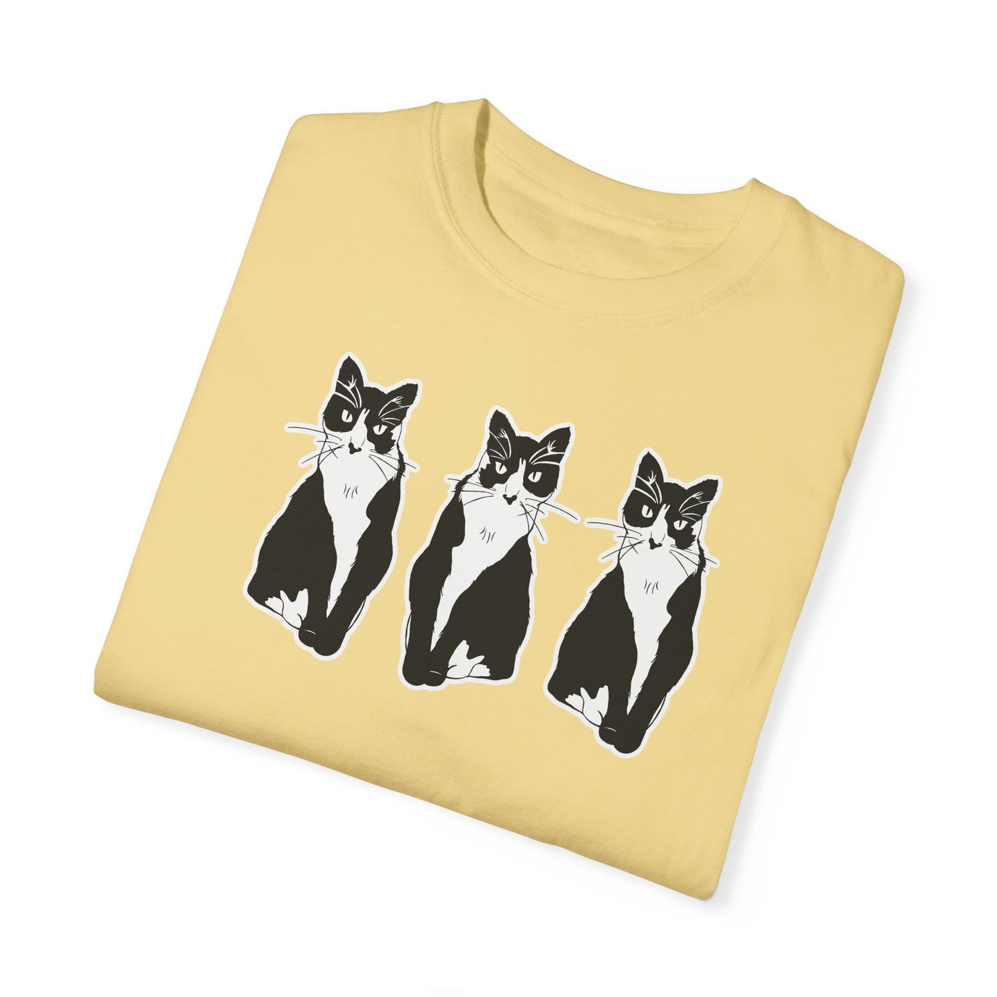 Cat x3 Tee (Sticker Style Cat) - Cat Drawing Shirt
