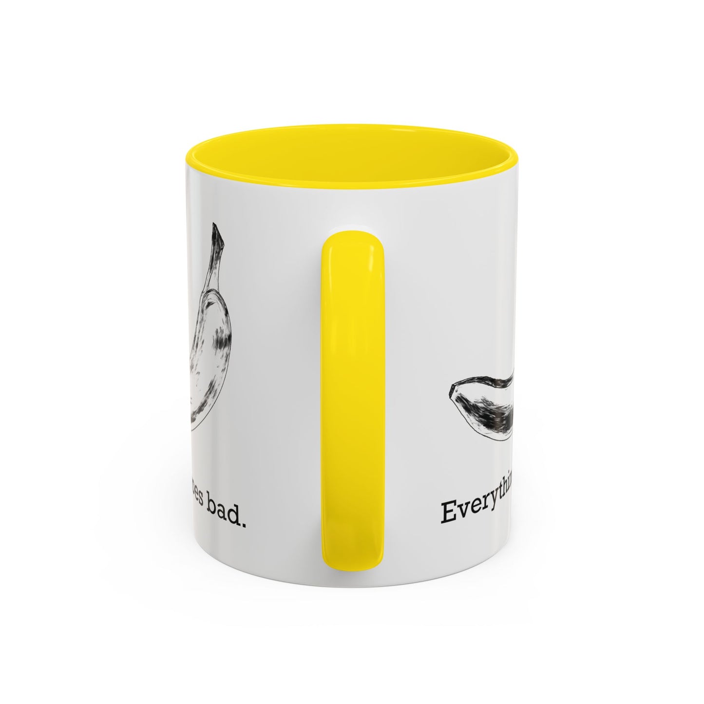Everything Goes Bad Rotting Banana B&W Accent Mug