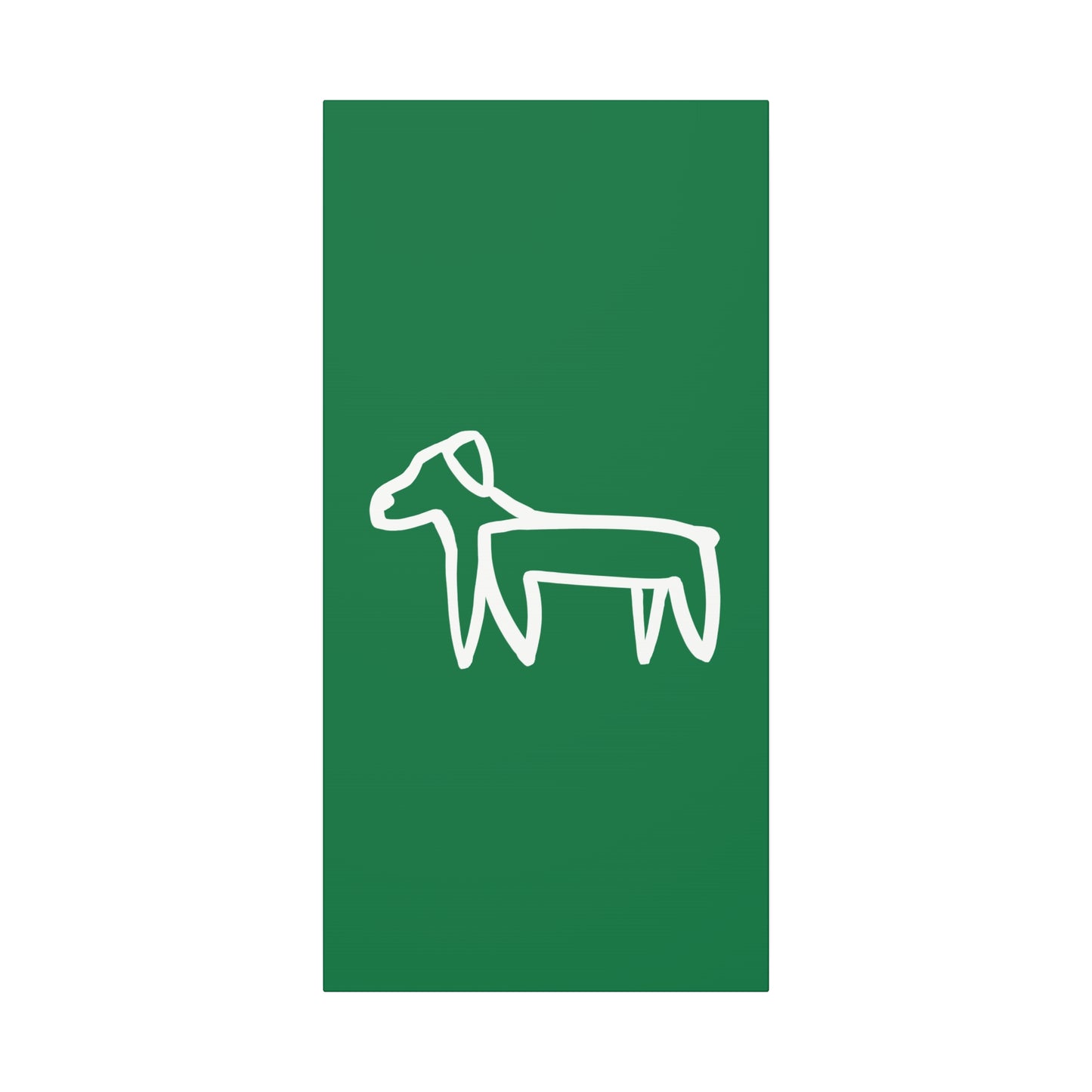 Dog Canvas Print on Green (Transparent Style White Dog) - Dog Art Print