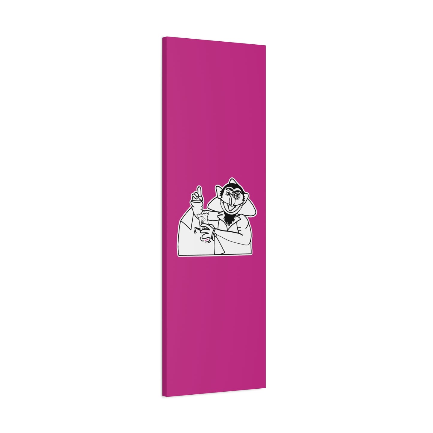 The Count Stealing Candy Outline Canvas Print Pink - Sesame Street The Count Parody Art