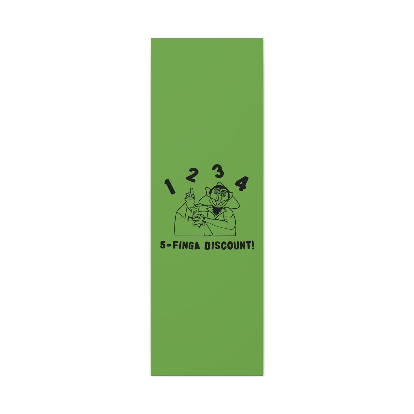 Five Finger Discount Outline Canvas Print Green - Sesame Street The Count Parody Art Print