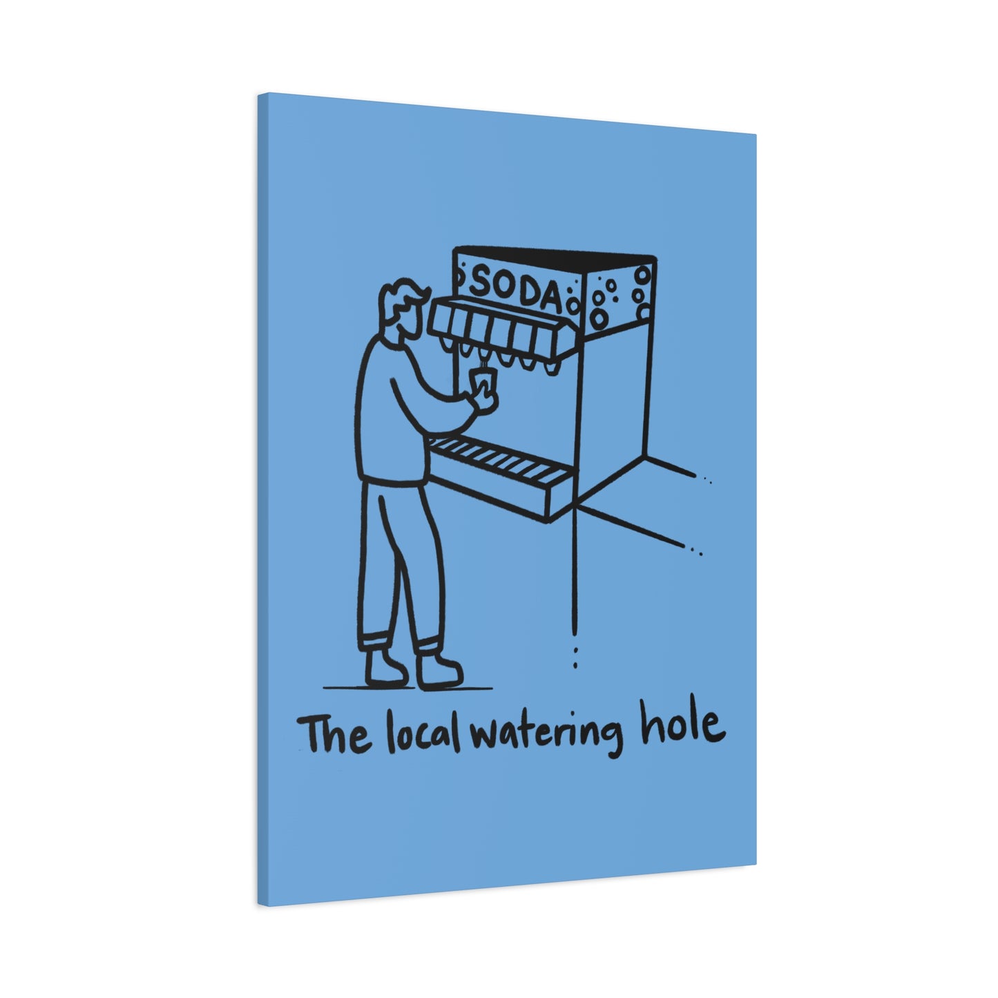 Local Watering Hole Canvas Print - Blue