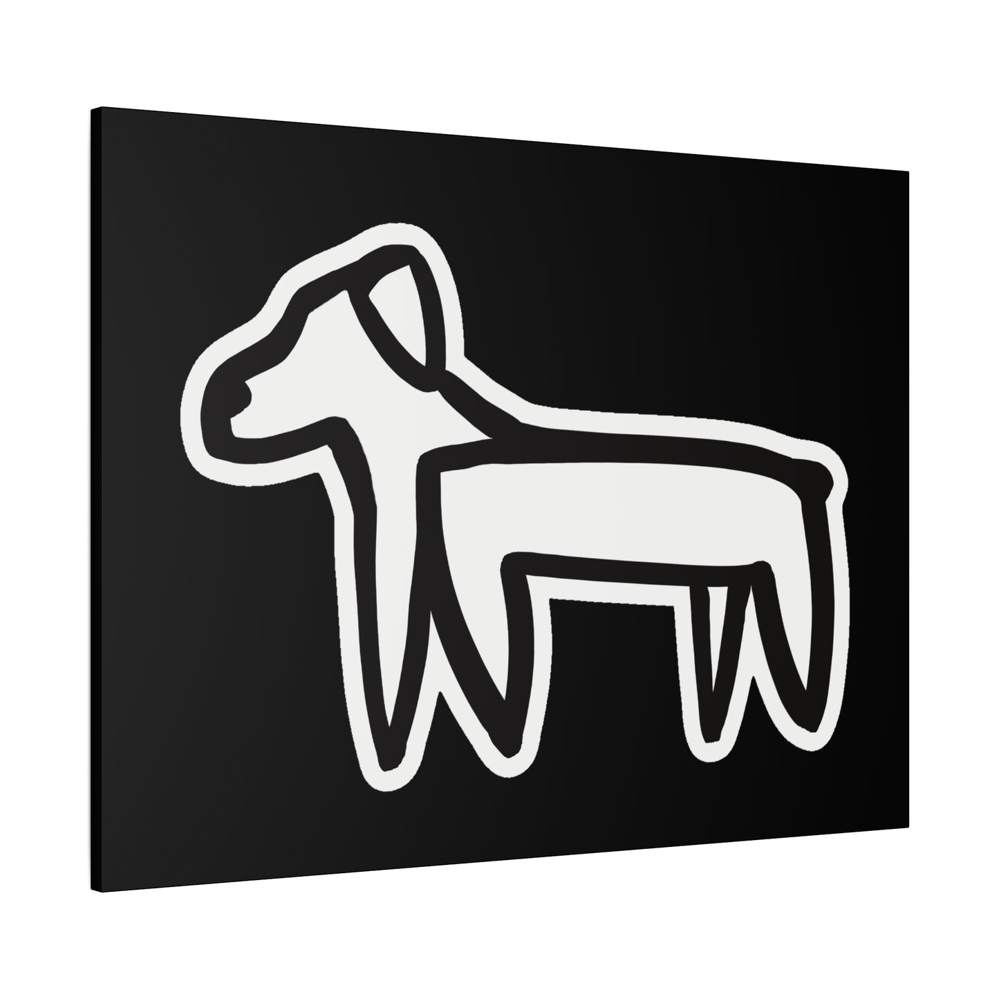 Dog Canvas Print on Black (Sticker Style Dog) - Dog Art Print