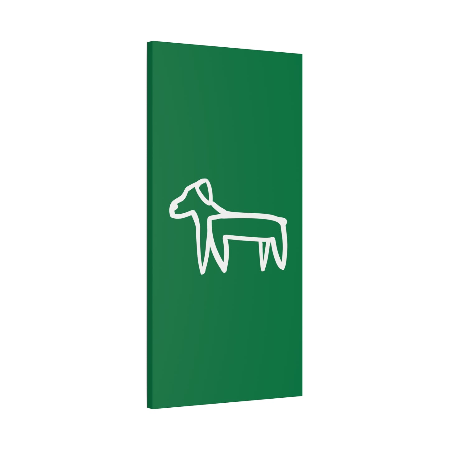 Dog Canvas Print on Green (Transparent Style White Dog) - Dog Art Print