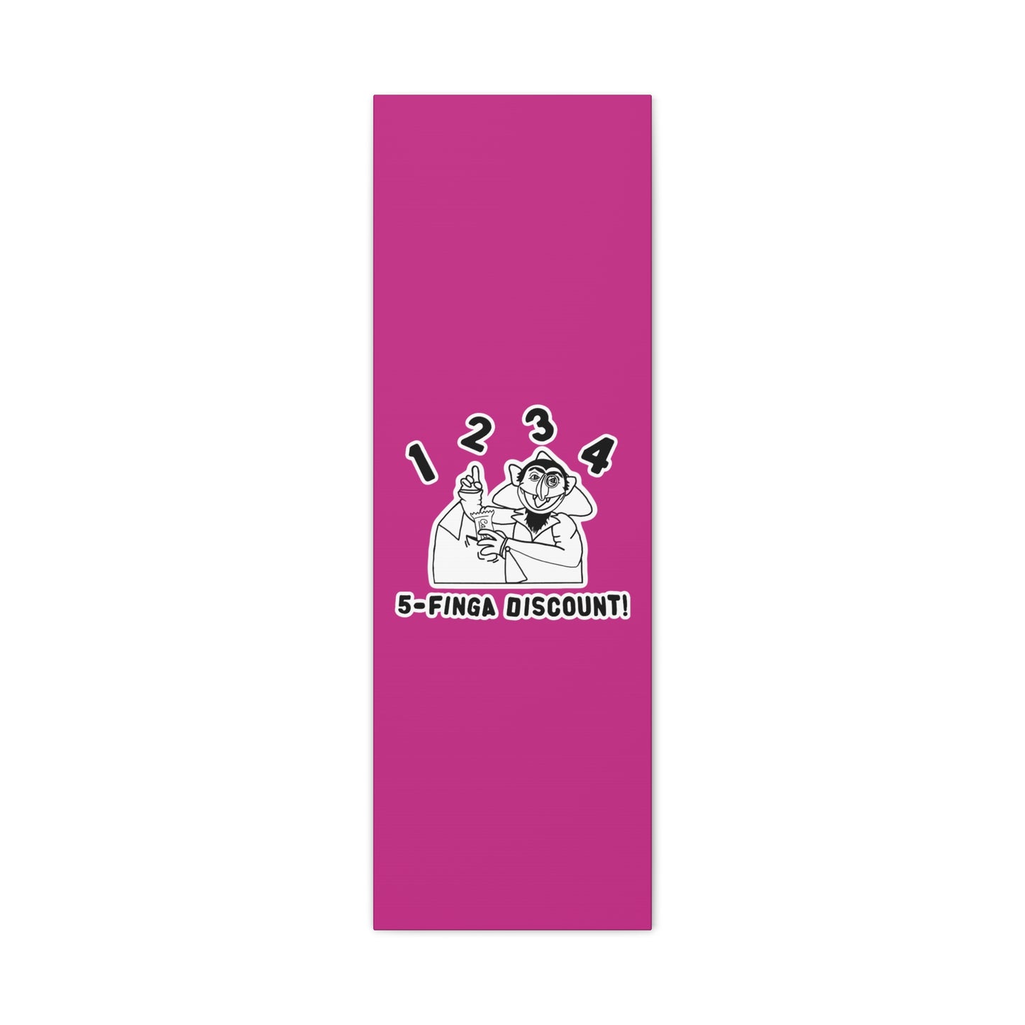 Five Finger Discount Outline Canvas Print Pink - Sesame Street The Count Parody Art Print