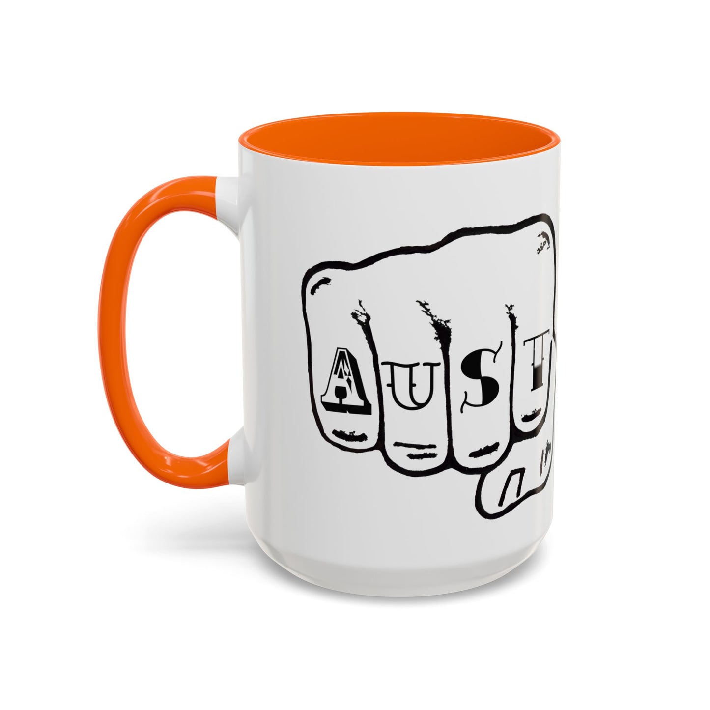 Austin Knuckle Tats Tattooed Fists Accent Mug Giant Fists Edition