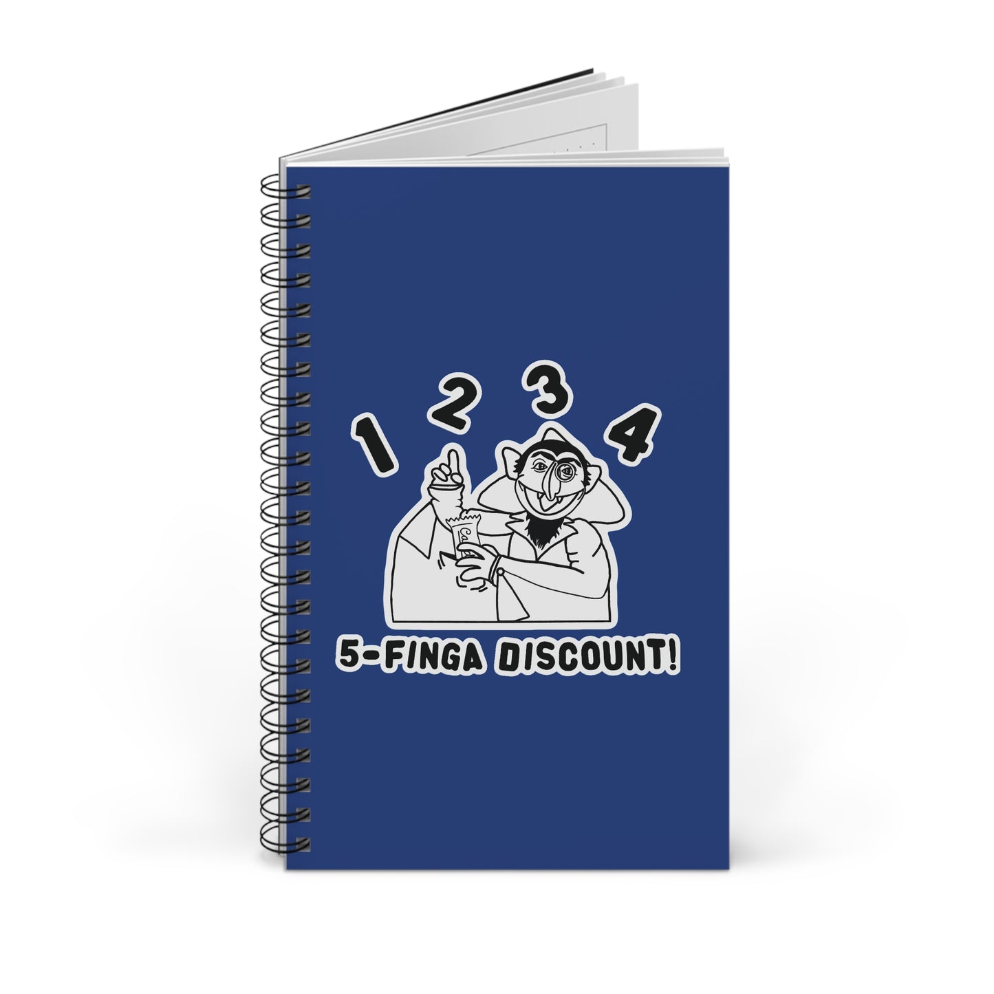 Five Finger Discount Outline Notebook Dark Blue - Sesame Street The Count Parody Notebook
