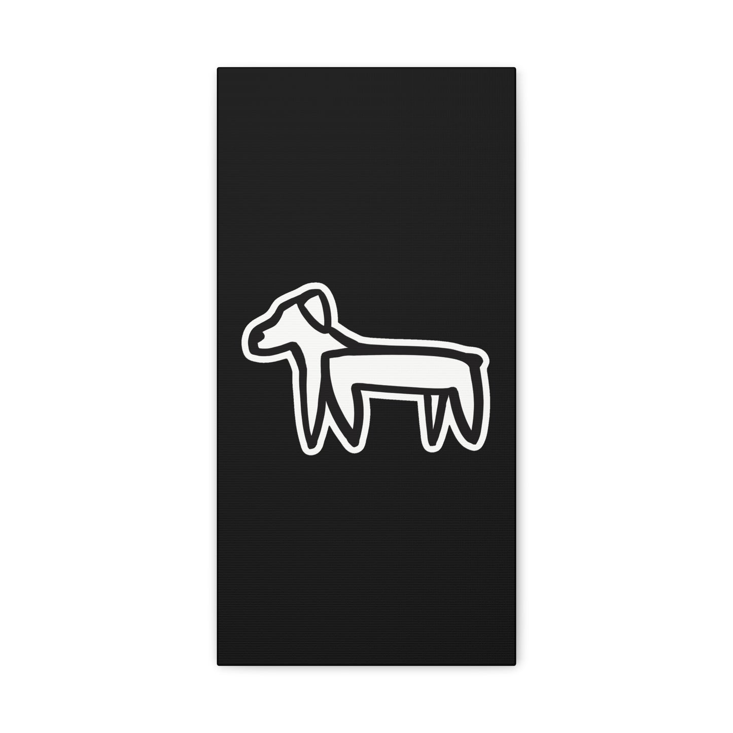 Dog Canvas Print on Black (Sticker Style Dog) - Dog Art Print