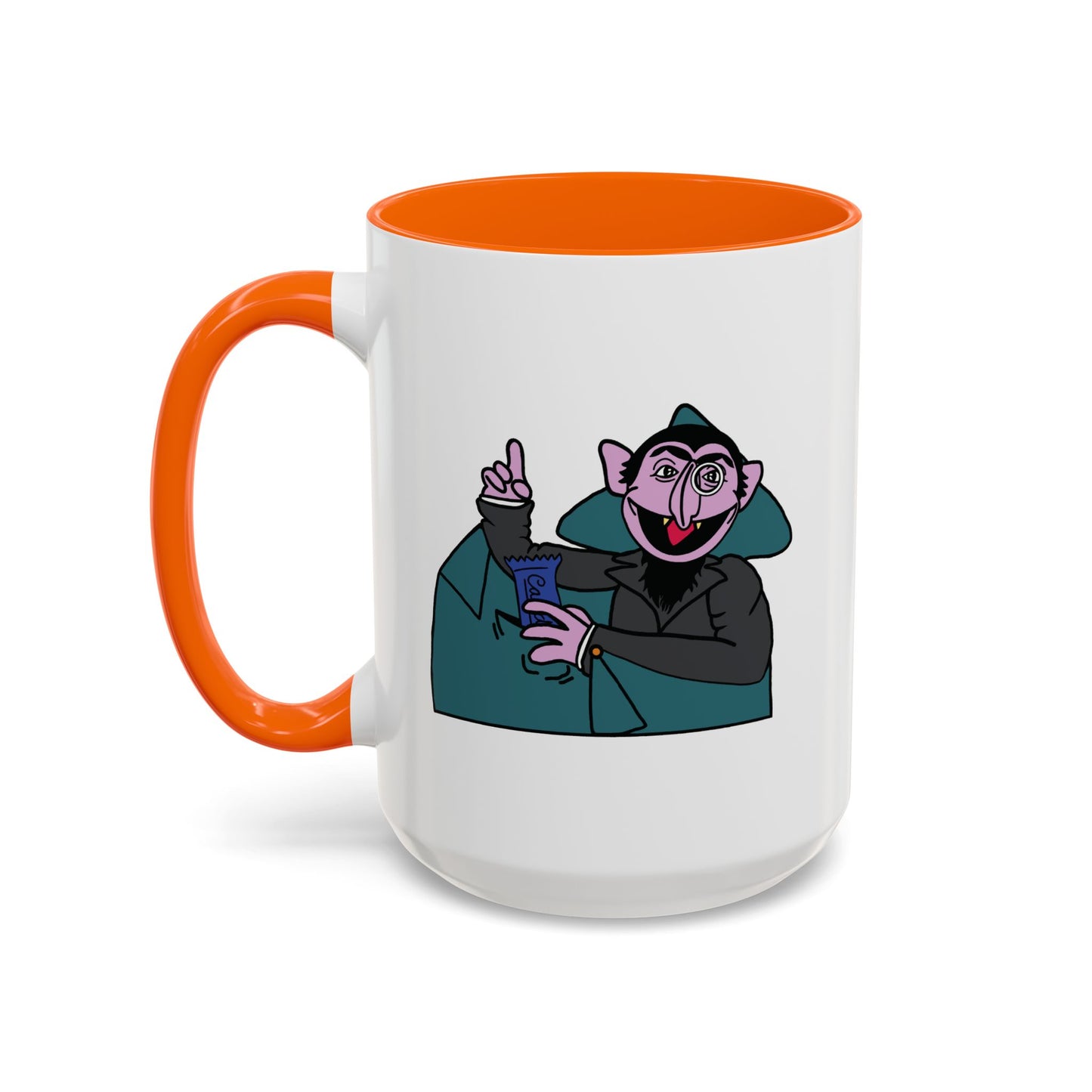 The Count Stealing Candy Accent Mug - Sesame Street The Count Parody Coffee Mug
