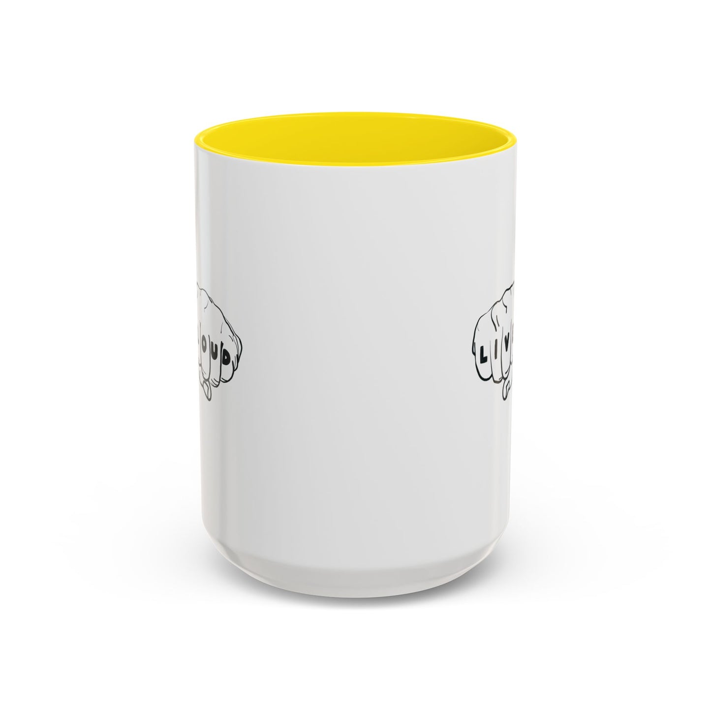 Live Loud Knuckle Tats Tattooed Fists - Four Fists Accent Mug