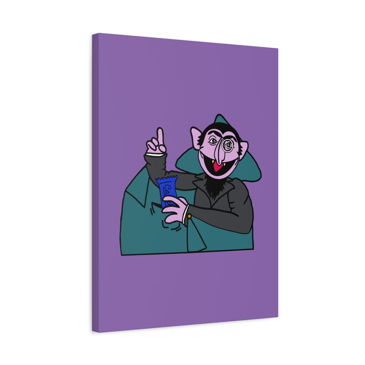 The Count Stealing Candy Canvas Print Light Purple - Sesame Street The Count Canvas Art