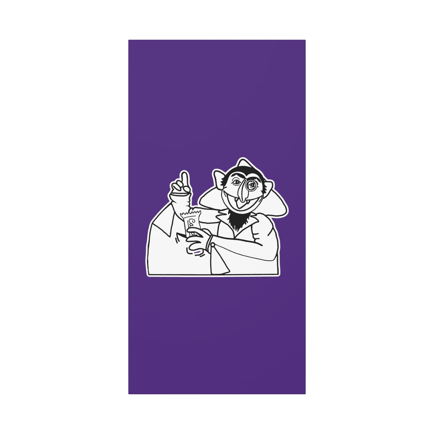 The Count Stealing Candy Outline Canvas Print Purple - Sesame Street The Count Parody Art