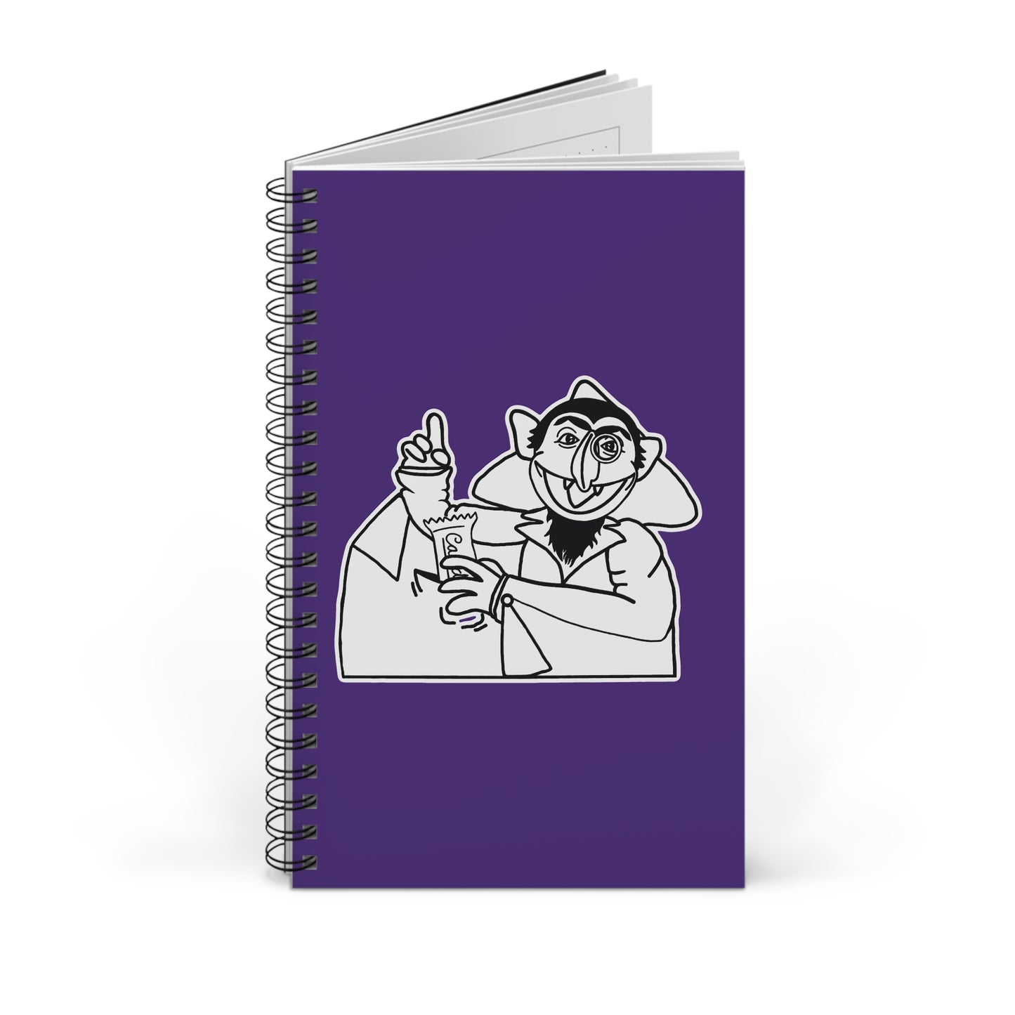 The Count Stealing Candy Outline Notebook Purple - Sesame Street The Count Parody Notebook