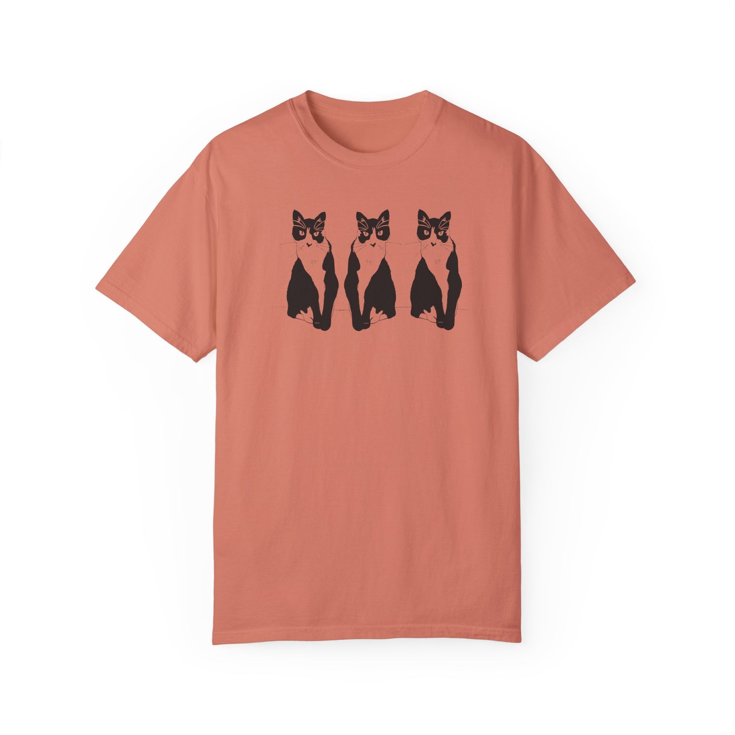Cat x3 Tee (Transparent Style Cat) - Cat Drawing Shirt