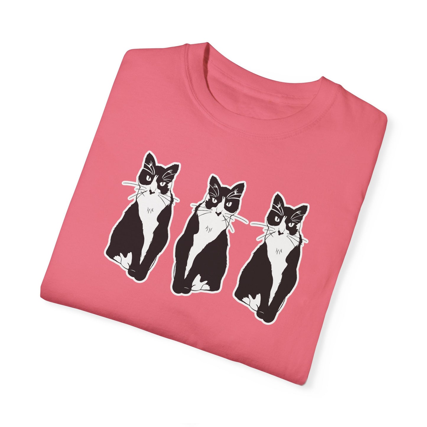 Cat x3 Tee (Sticker Style Cat) - Cat Drawing Shirt